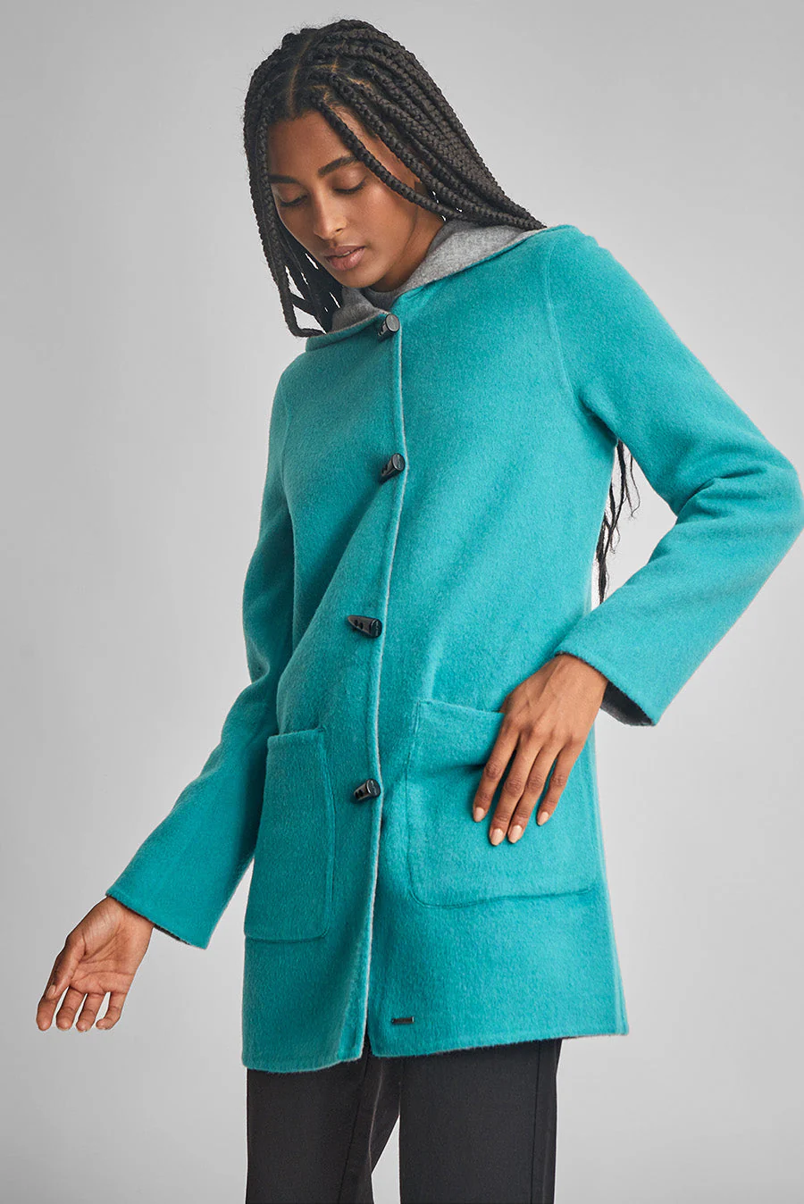 Anastasia Coat Wool & Baby Alpaca Color Beryl & Nuage - Image 3