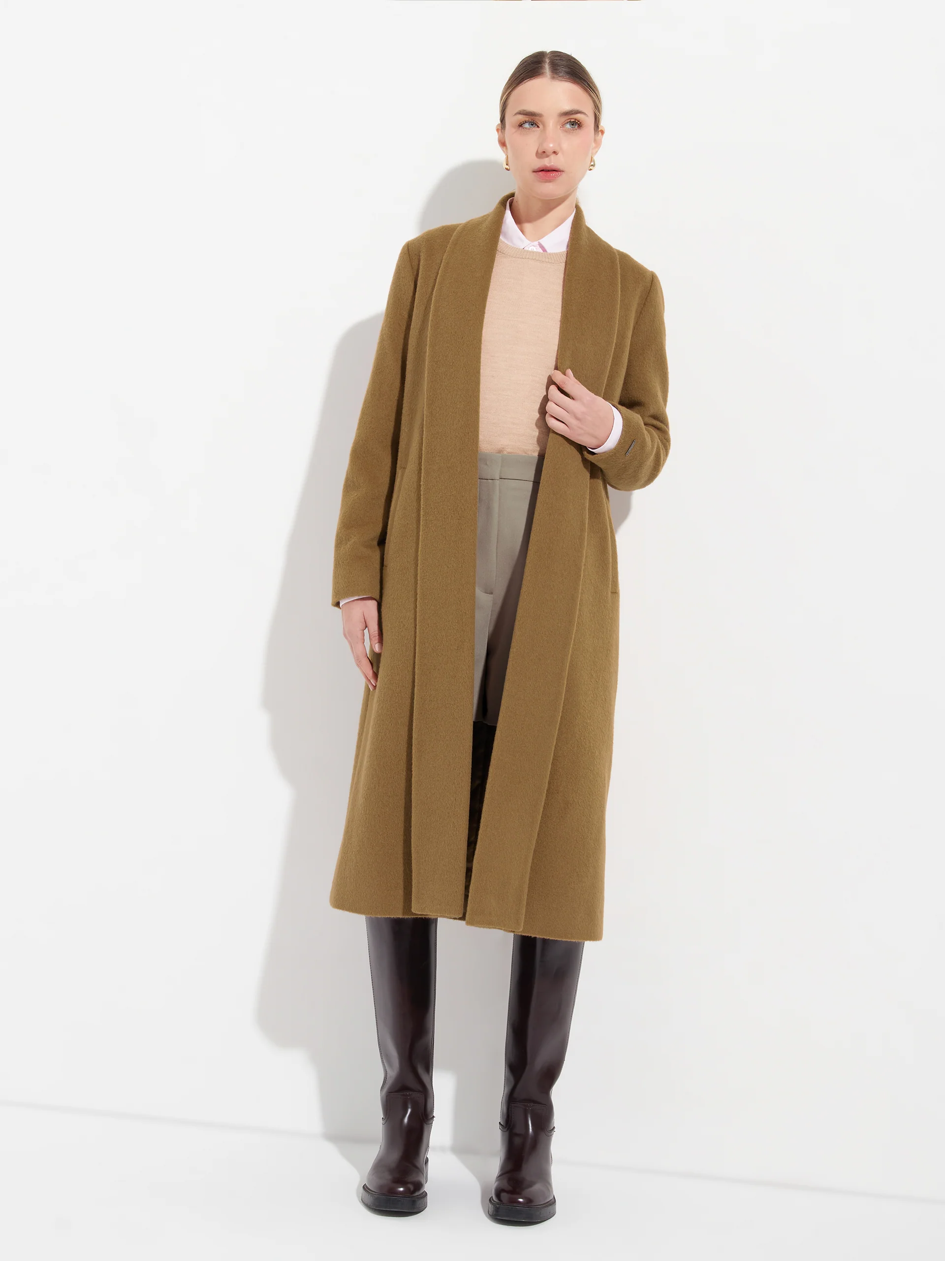 Long Swing Coat Baby Alpaca Color Paco - Image 4