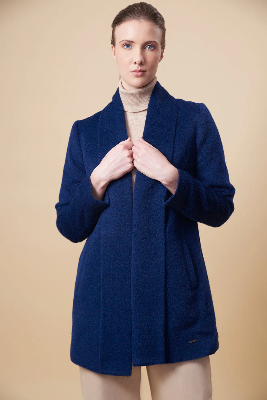 Short Swing Coat Baby Alpaca Color Astral