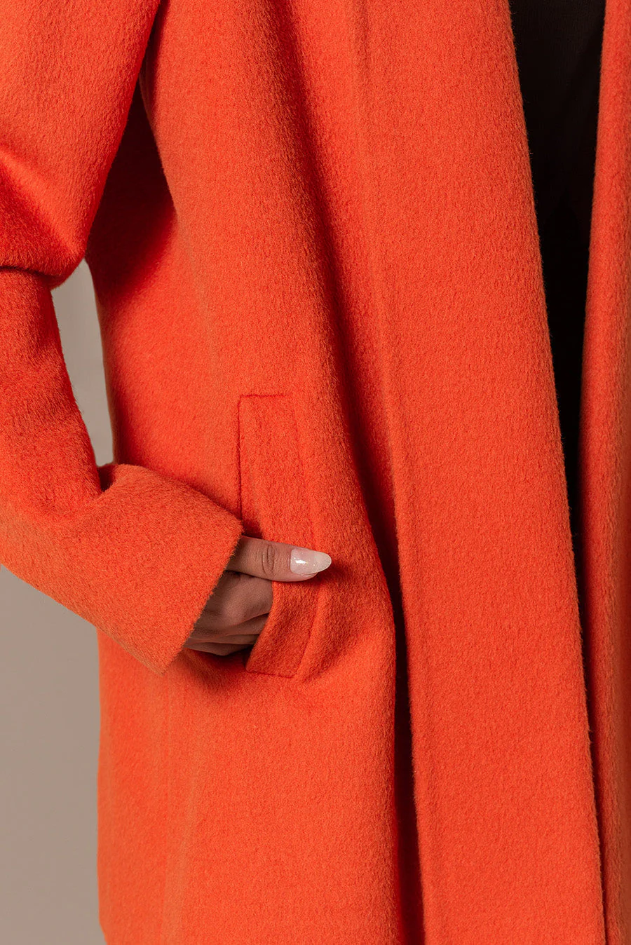 Short Swing Coat Baby Alpaca Color Ochre - Image 8