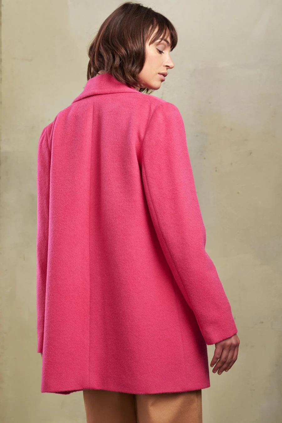 Short Swing Coat Baby Alpaca Color Rosa - Image 2