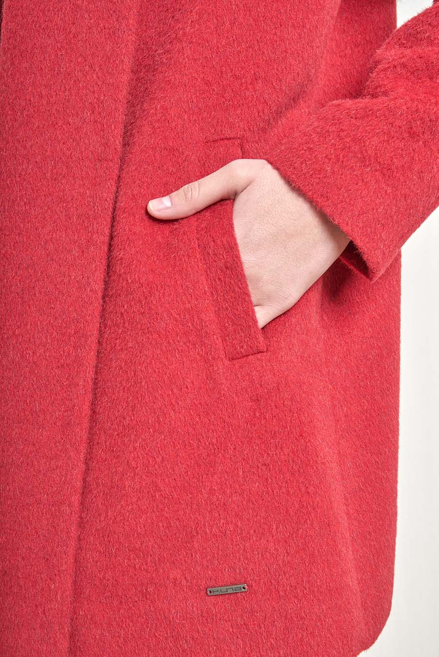 Short Swing Coat Baby Alpaca Color Rosso - Image 4
