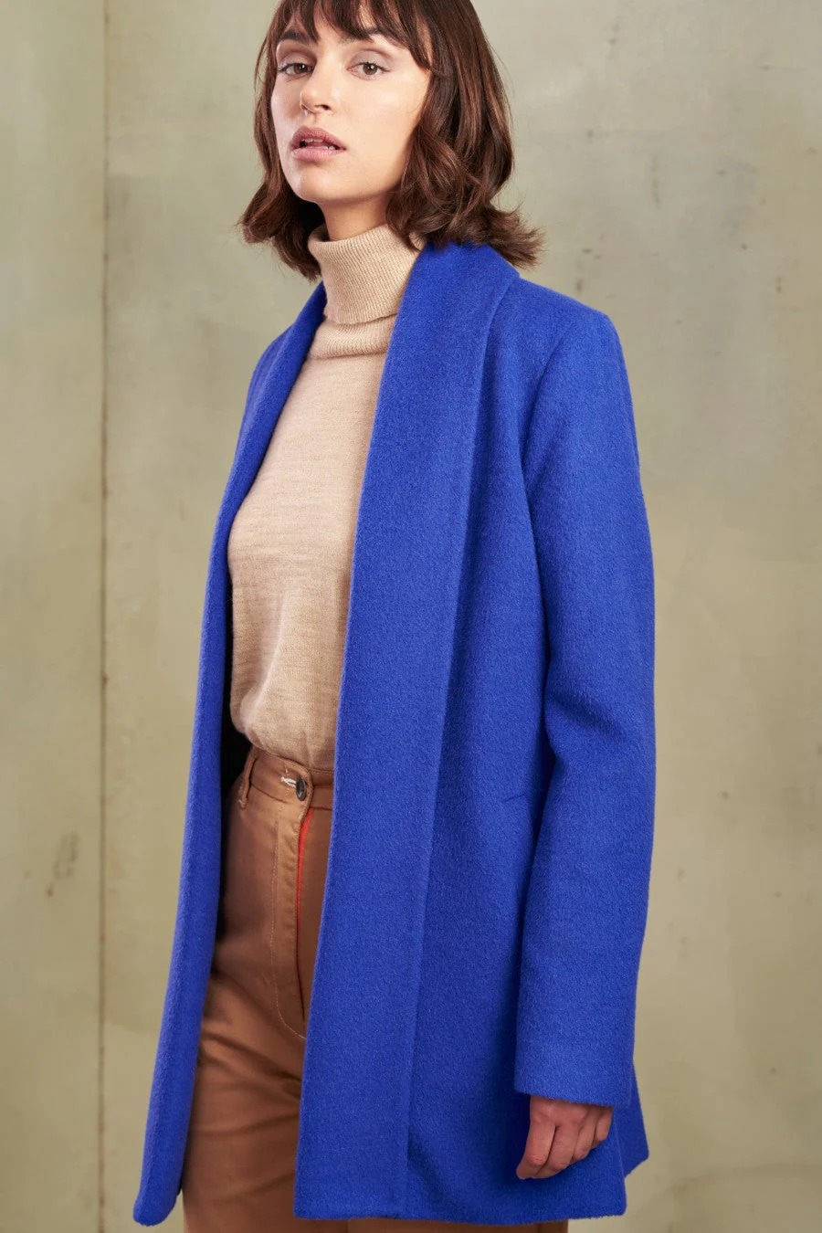 Short Swing Coat Baby Alpaca Color Ultramar - Image 3
