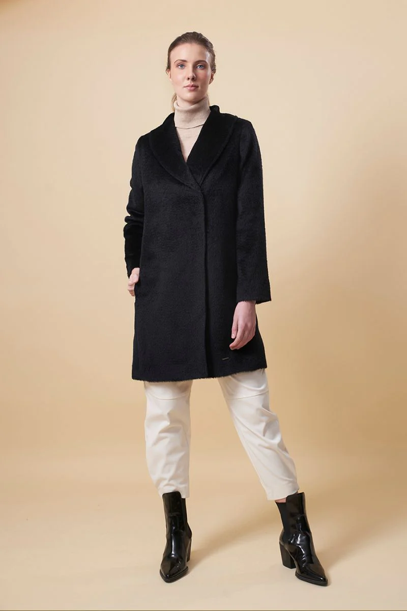 Uriah Coat Baby Alpaca Suri Color Black - Image 3