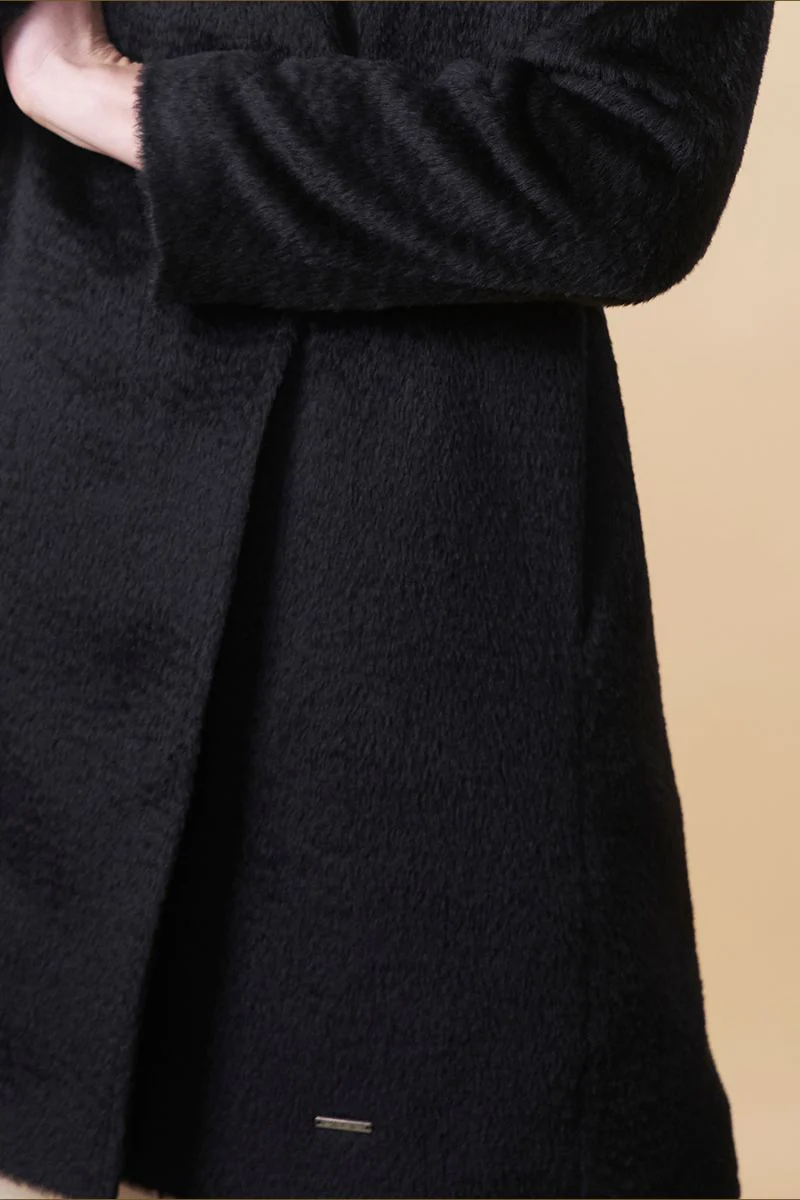 Uriah Coat Baby Alpaca Suri Color Black - Image 4