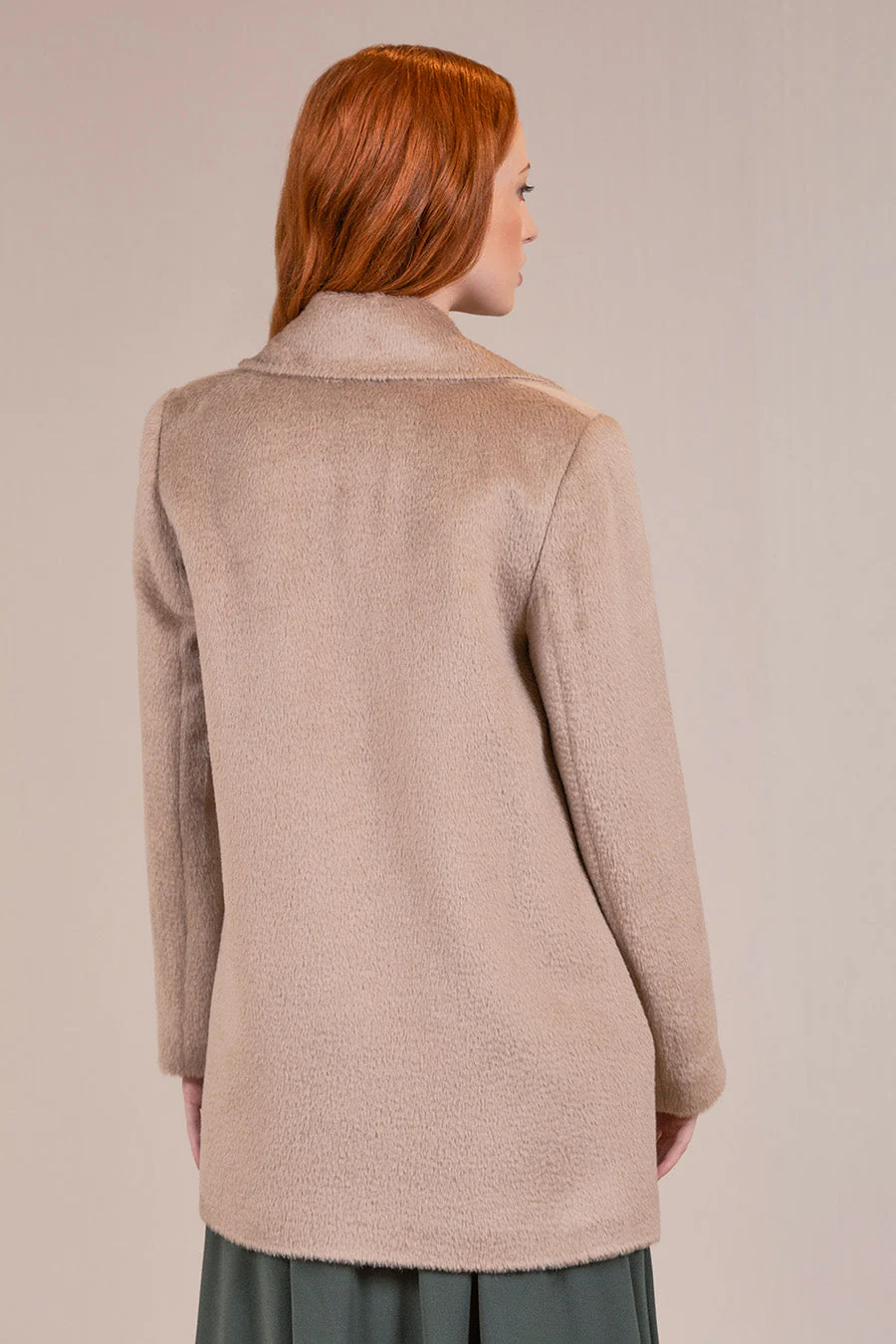 Vane Coat Baby Alpaca Suri Color Beige - Image 2