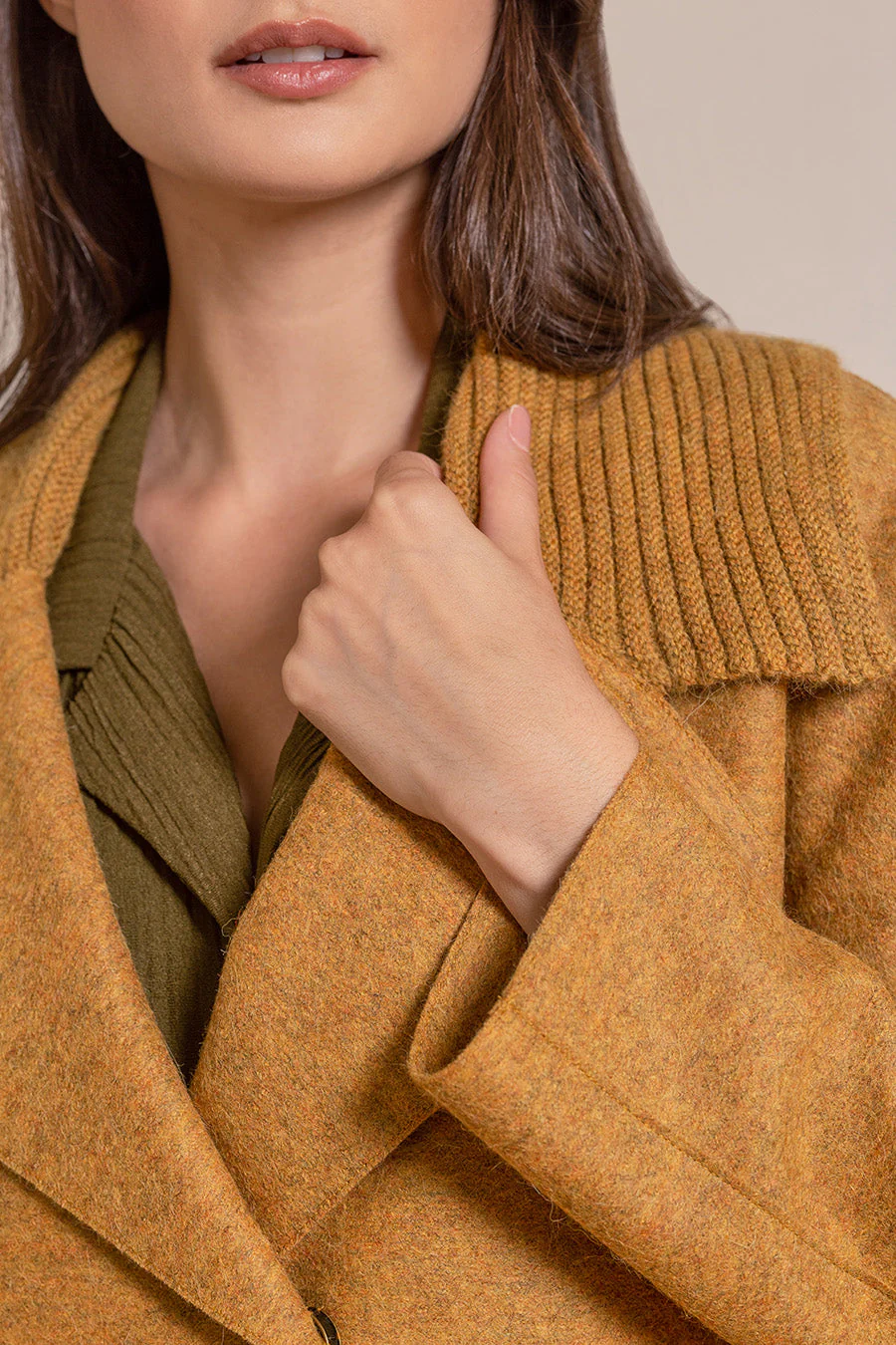 Vegas Coat Alpaca & Wool Color Curry - Image 4