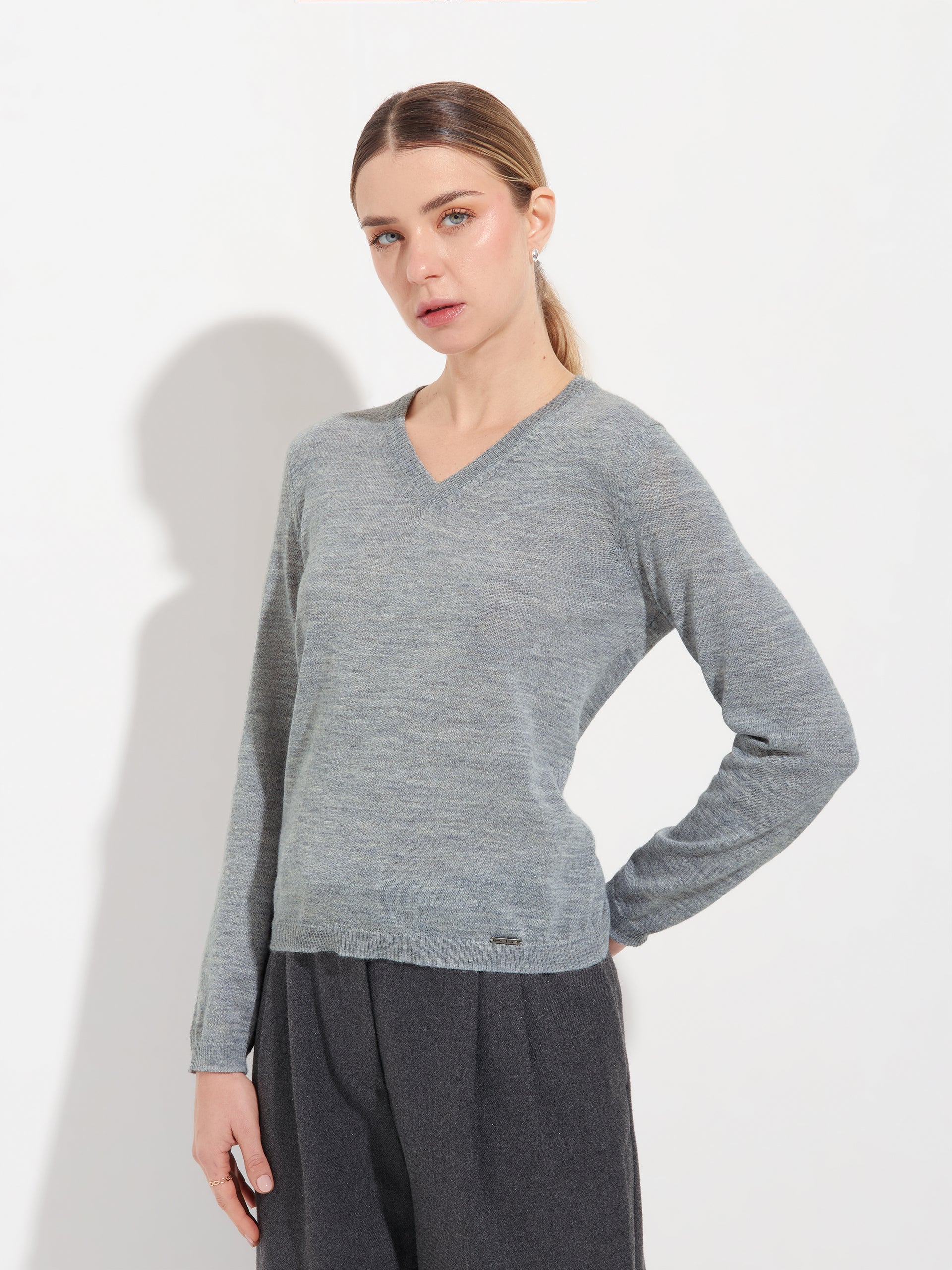 Abril Sweater Baby Alpaca Color Grey - Image 2