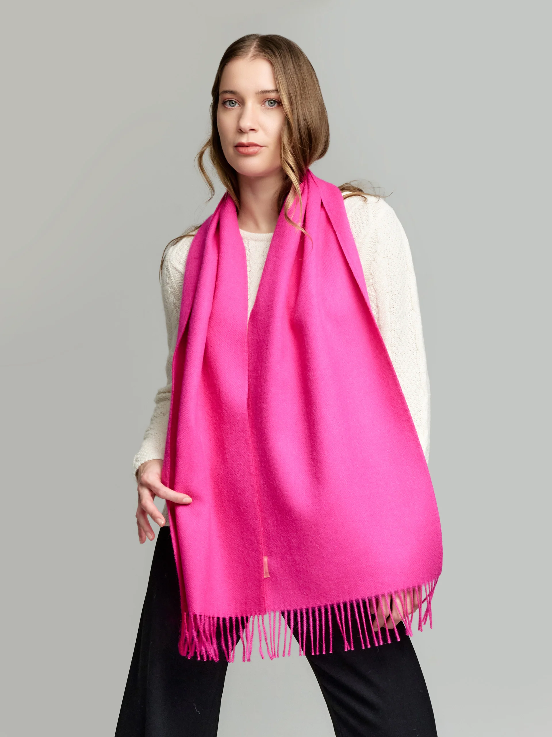 Adrian Scarf Baby Alpaca Color Fuchsia