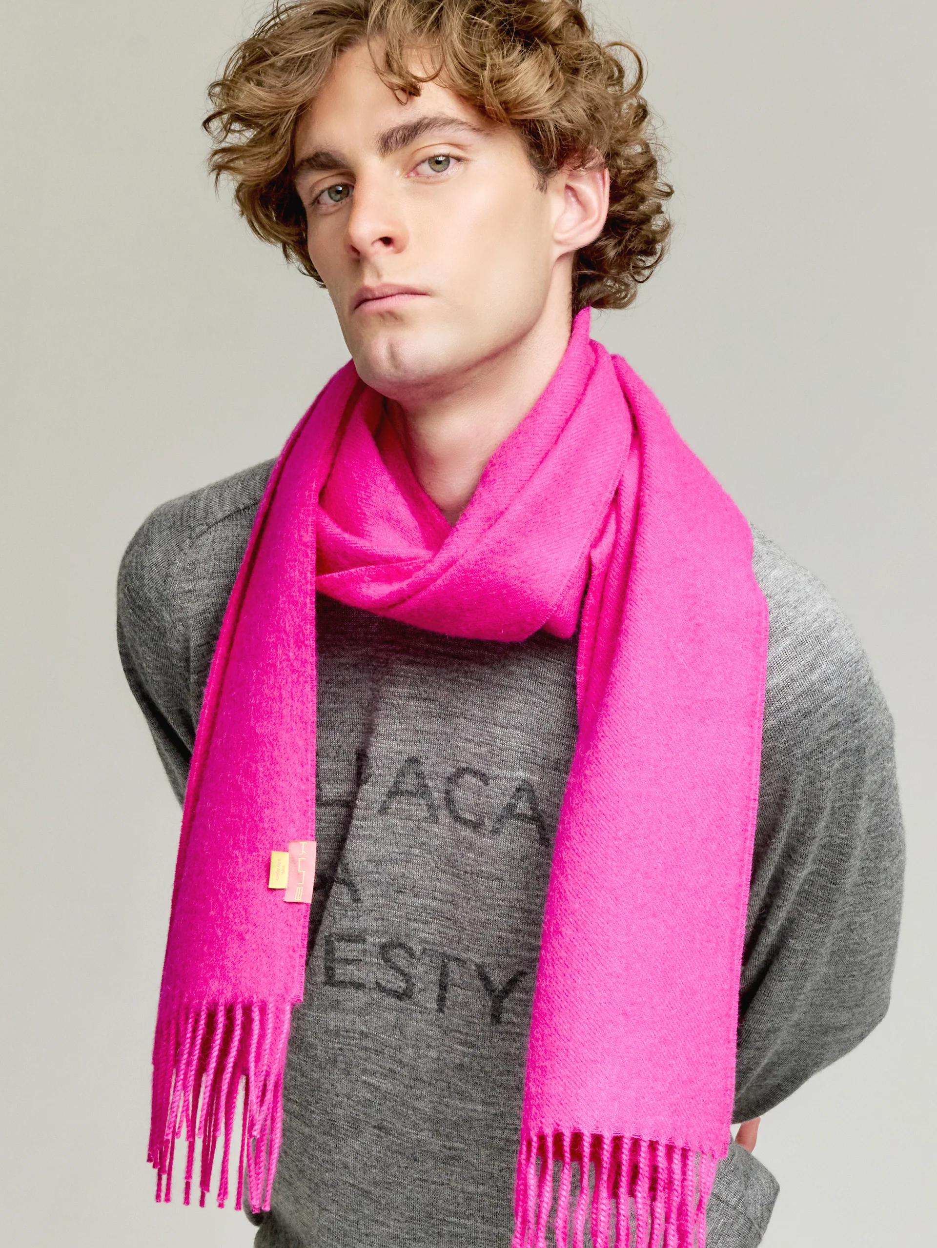 Adrian Scarf Baby Alpaca Color Fuchsia - Image 5
