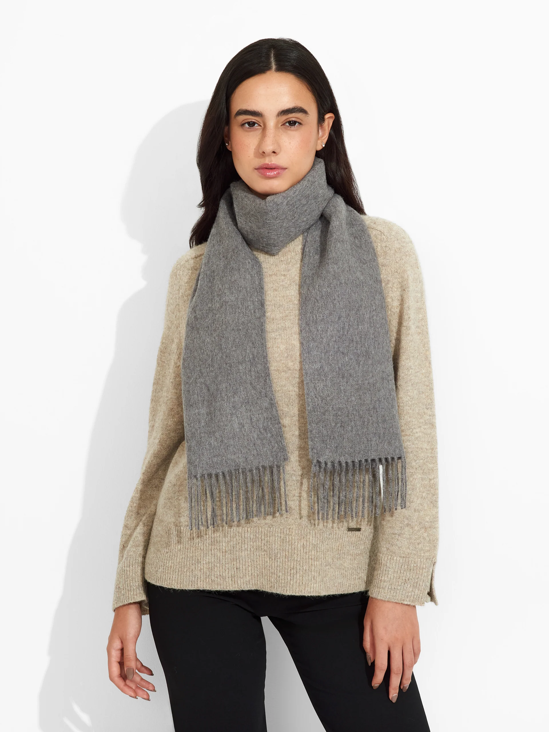 Adrian Scarf Baby Alpaca Color Grey