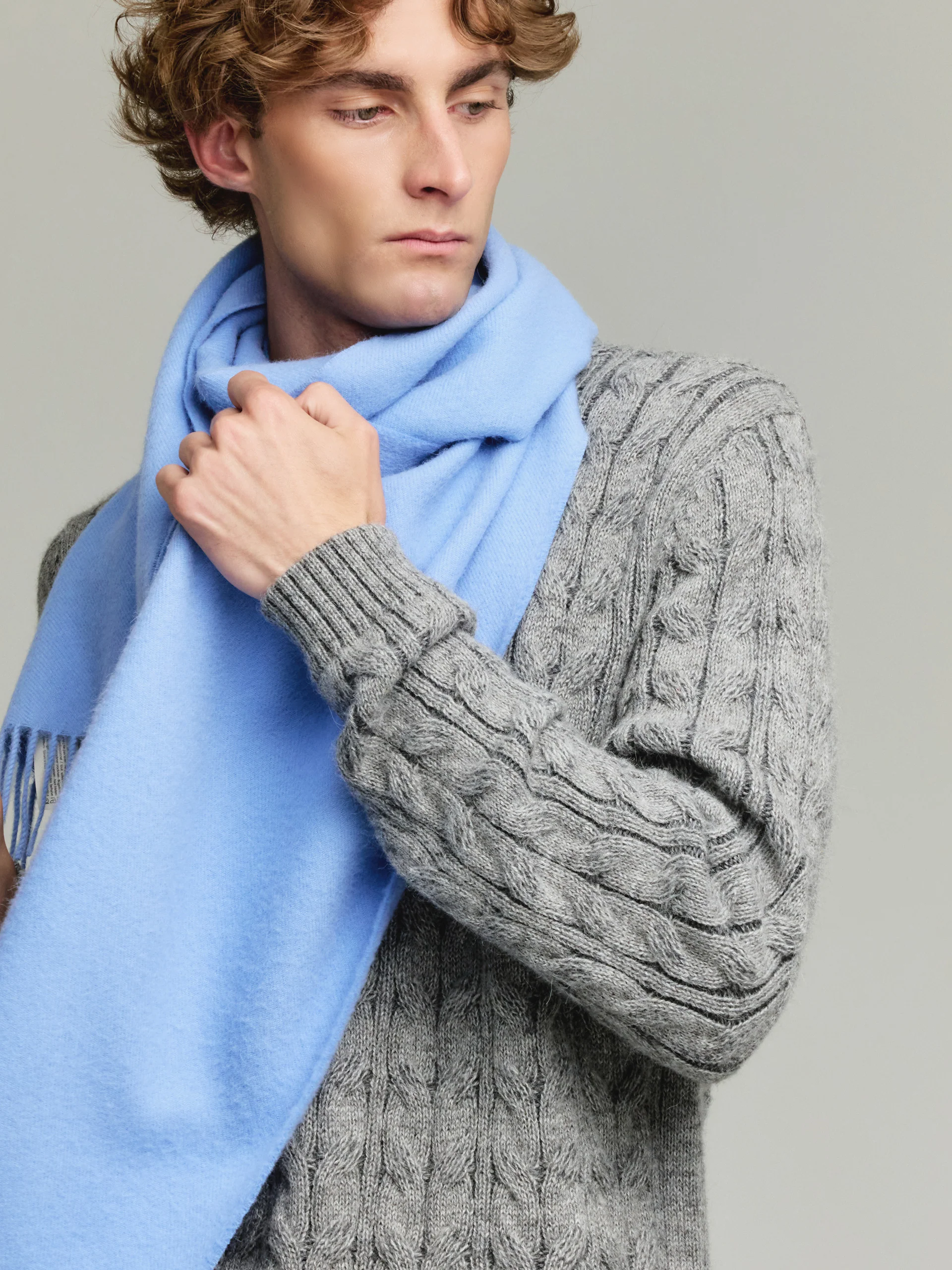 Adrian Scarf Baby Alpaca Color Light Blue - Image 5