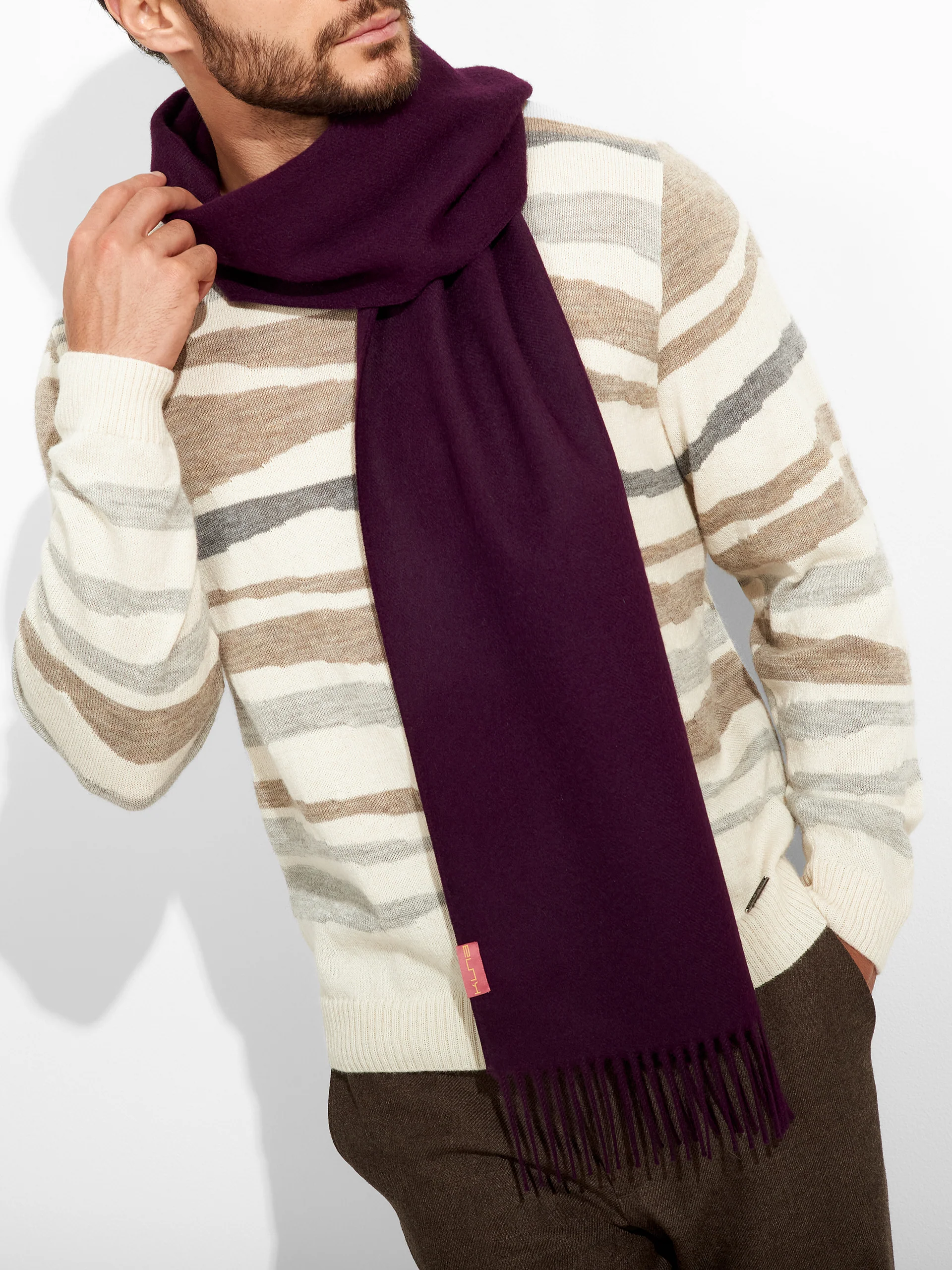 Adrian Scarf Baby Alpaca Color Purple - Image 5