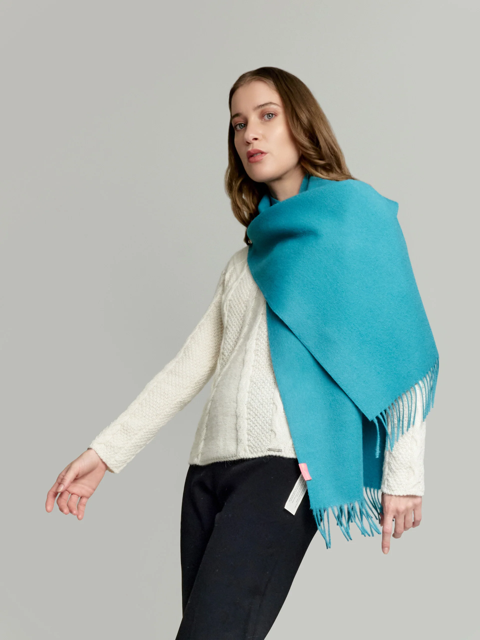 Adrian Scarf Baby Alpaca Color Turquoise