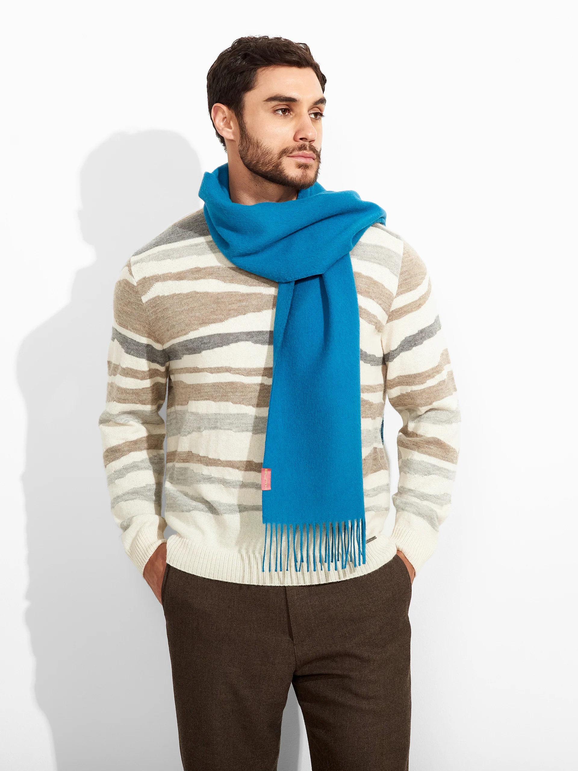 Adrian Scarf Baby Alpaca Color Turquoise - Image 4