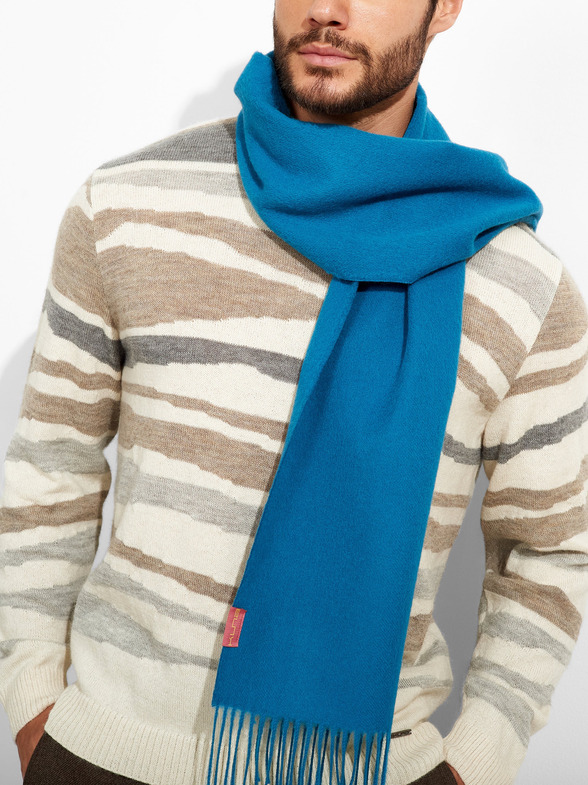 Adrian Scarf Baby Alpaca Color Turquoise - Image 5