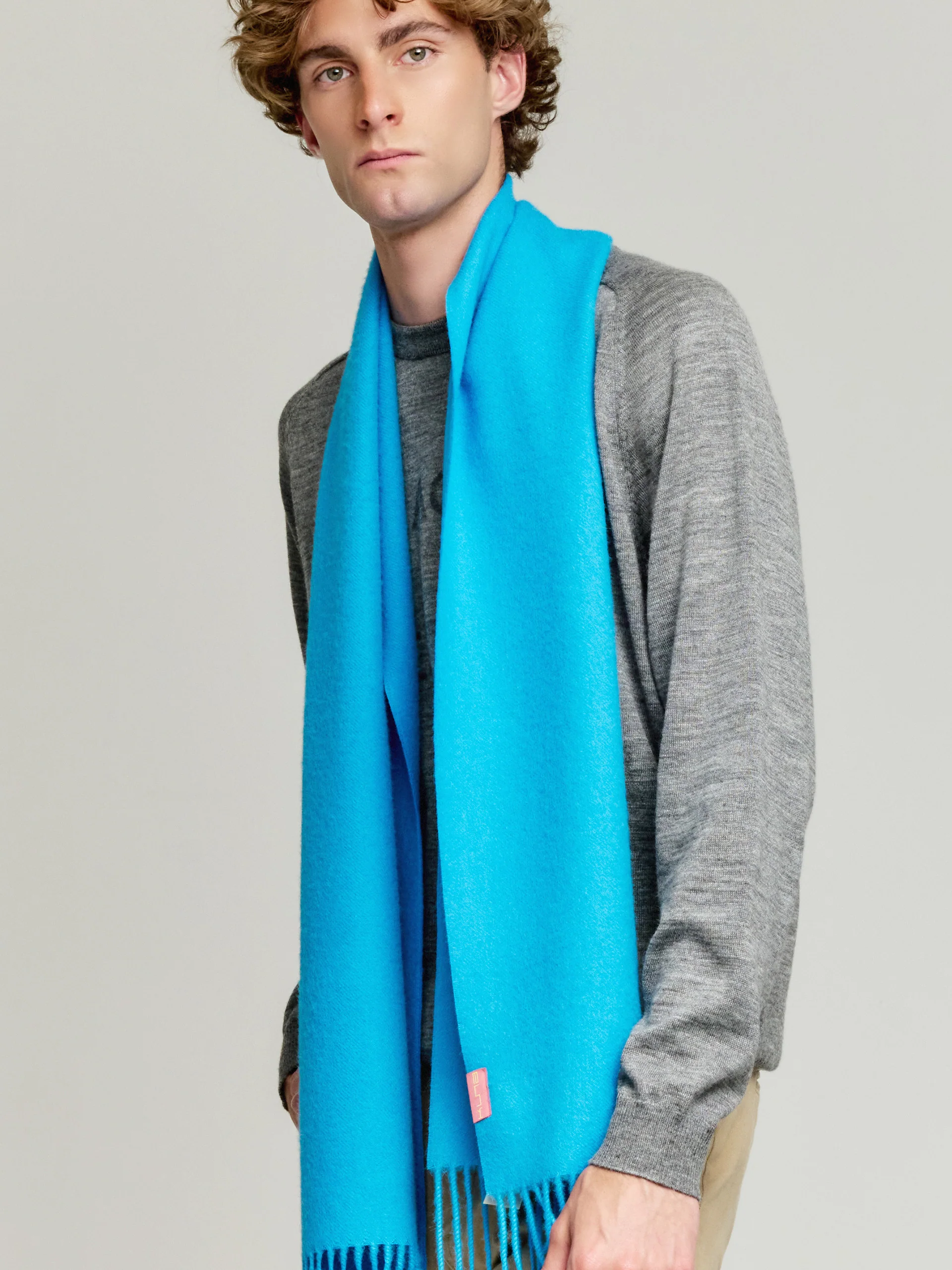 Adrian Scarf Baby Alpaca Color Turquoise - Image 5