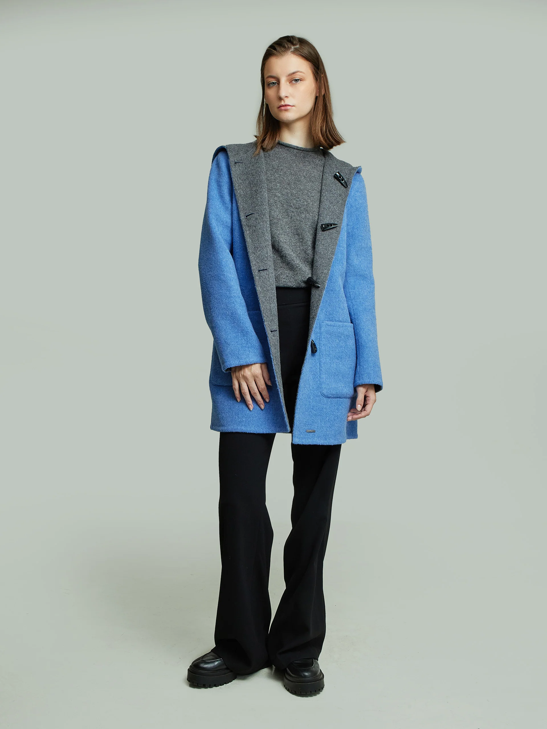 Alaia Coat Baby Alpaca Color Blue - Image 5