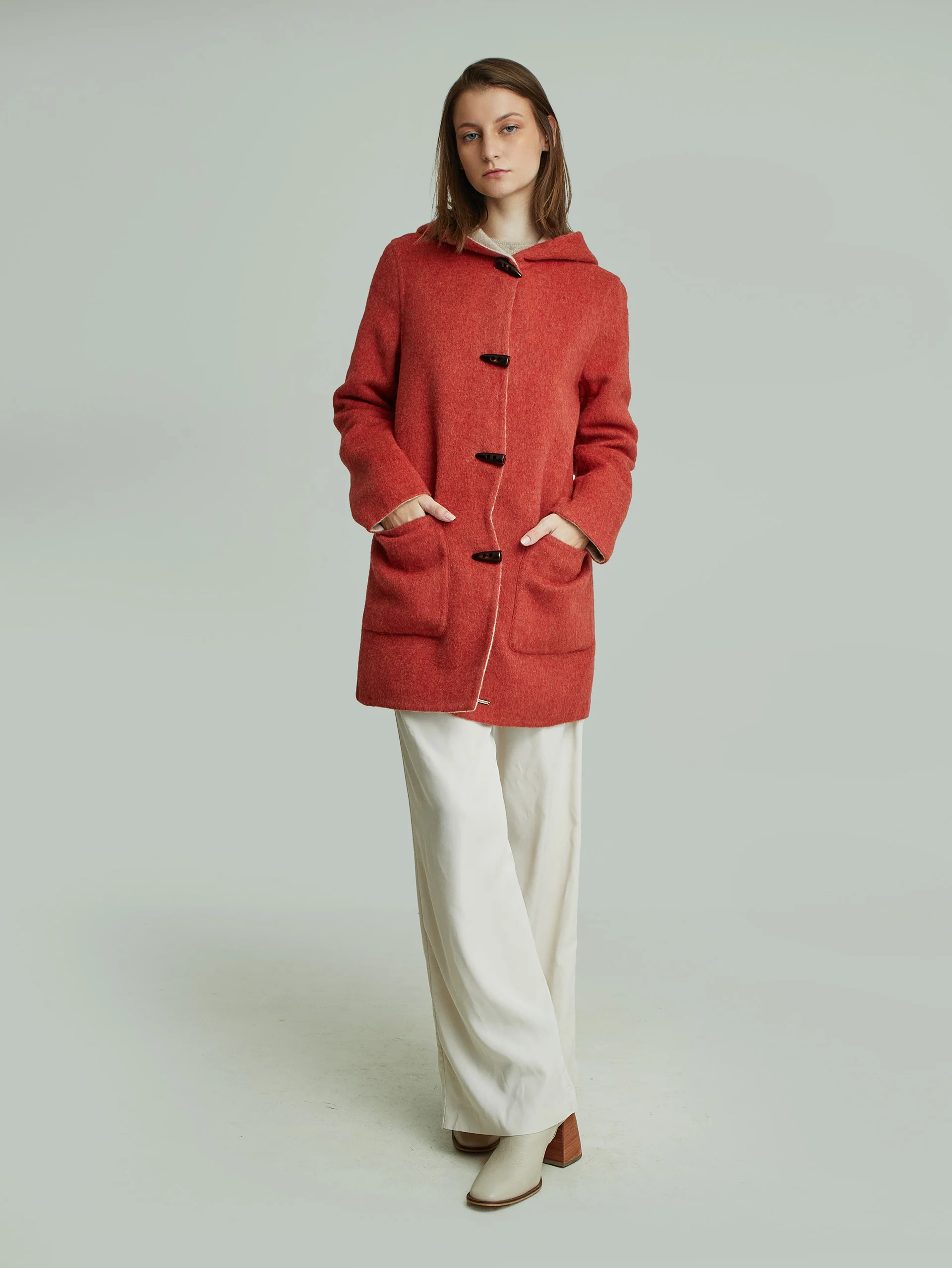 Alaia Coat Baby Alpaca Color Orange - Image 5