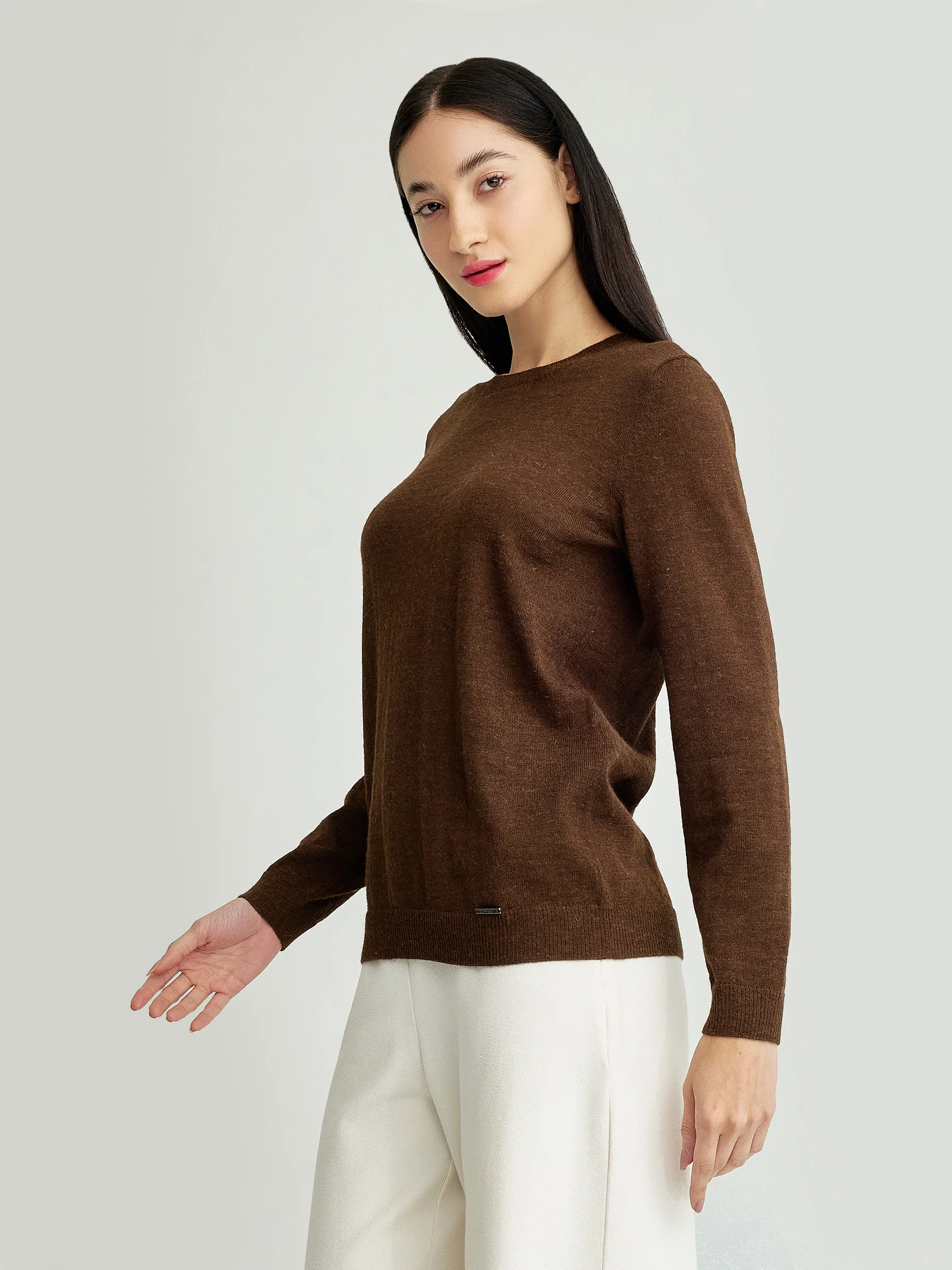 Alexia Sweater Baby Alpaca Color Brown - Image 2