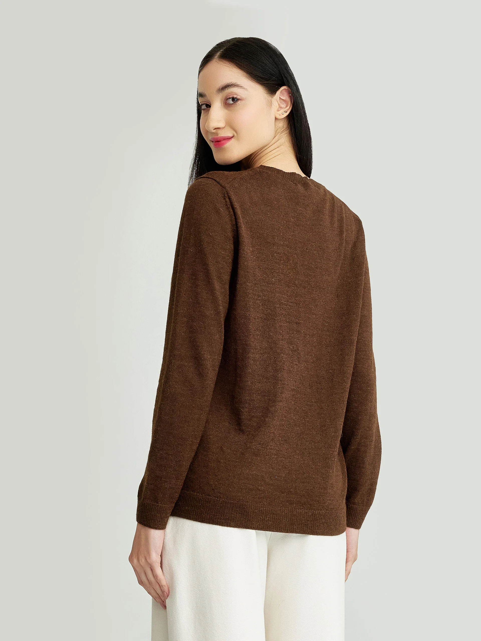 Alexia Sweater Baby Alpaca Color Brown - Image 3