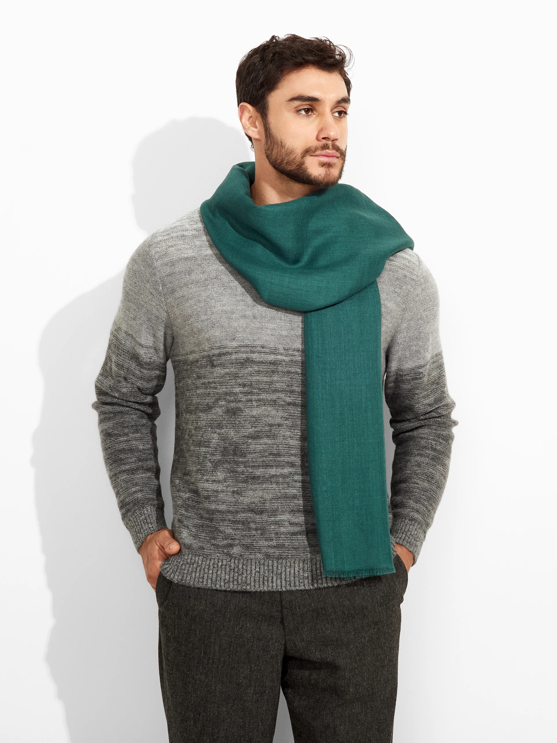Alondra Shawl Baby Alpaca Color Dark Green - Image 4