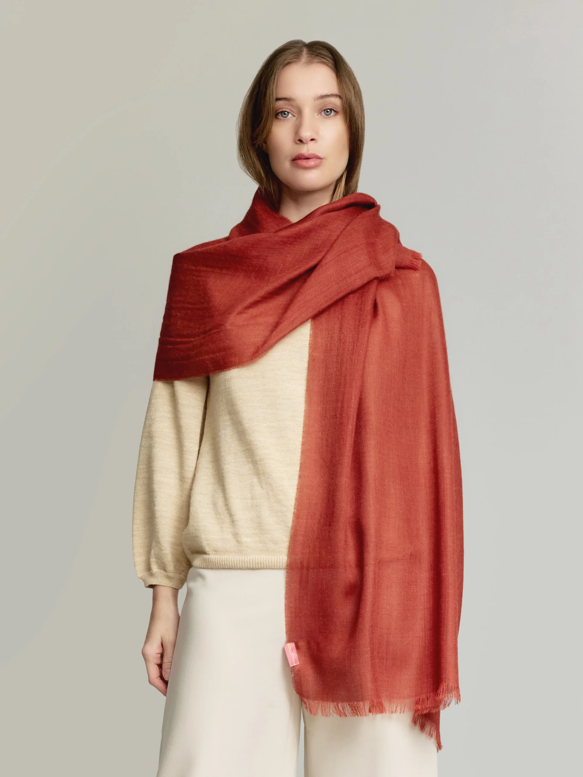 Amareto Shawl Baby Alpaca Color Orange