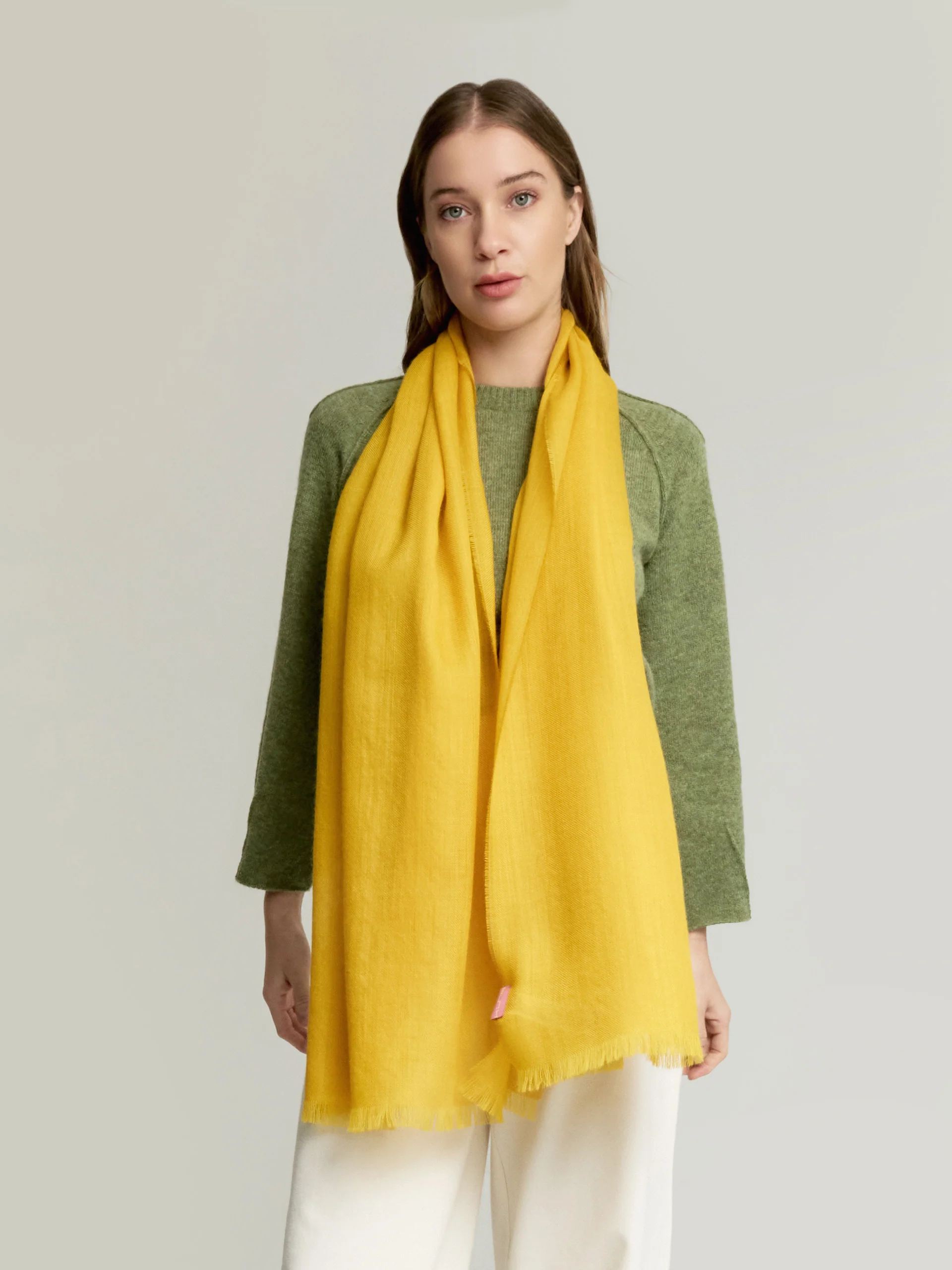 Amareto Shawl Baby Alpaca Color Yellow
