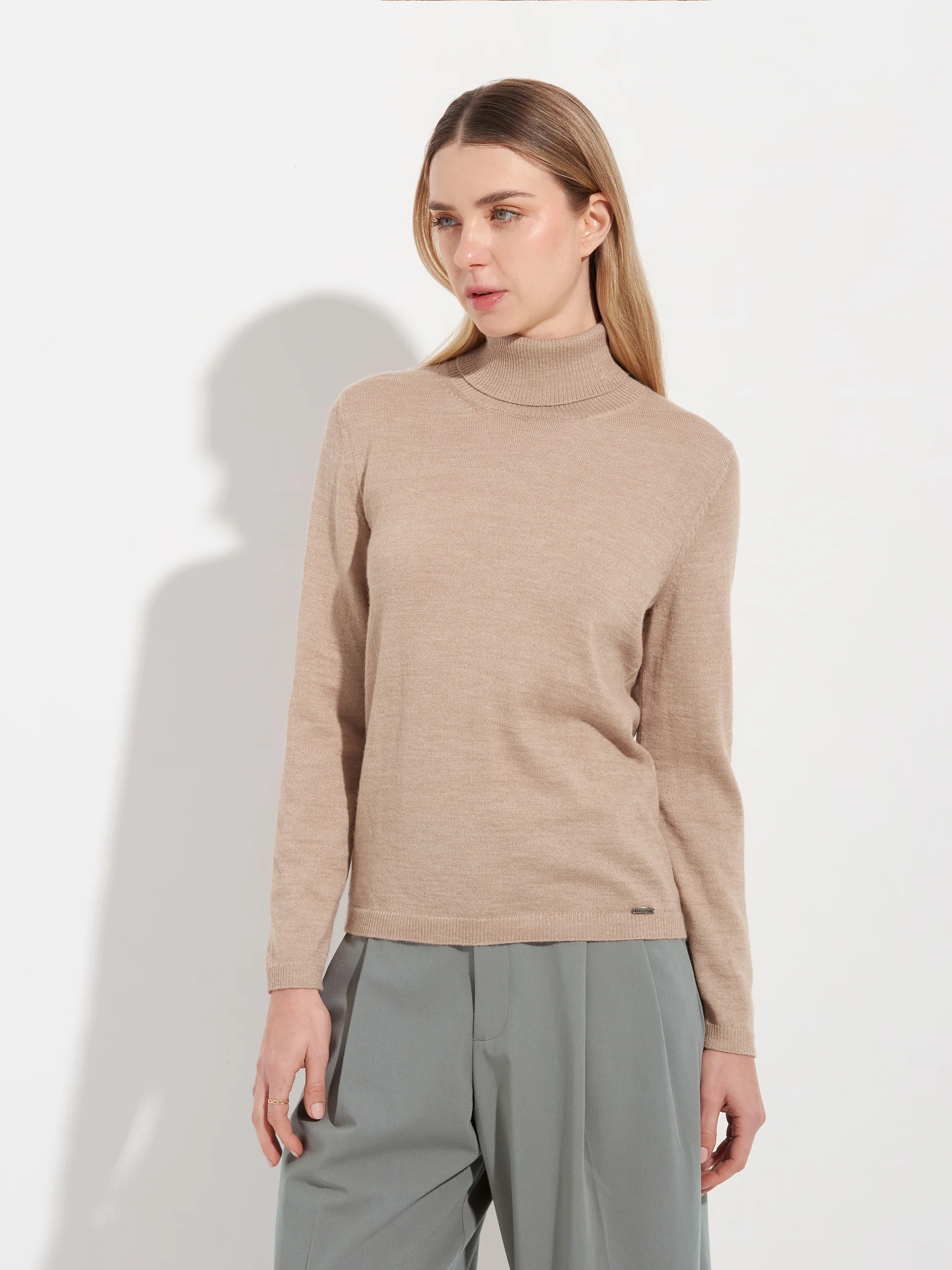 Amber Sweater Baby Alpaca Color Beige - Image 2