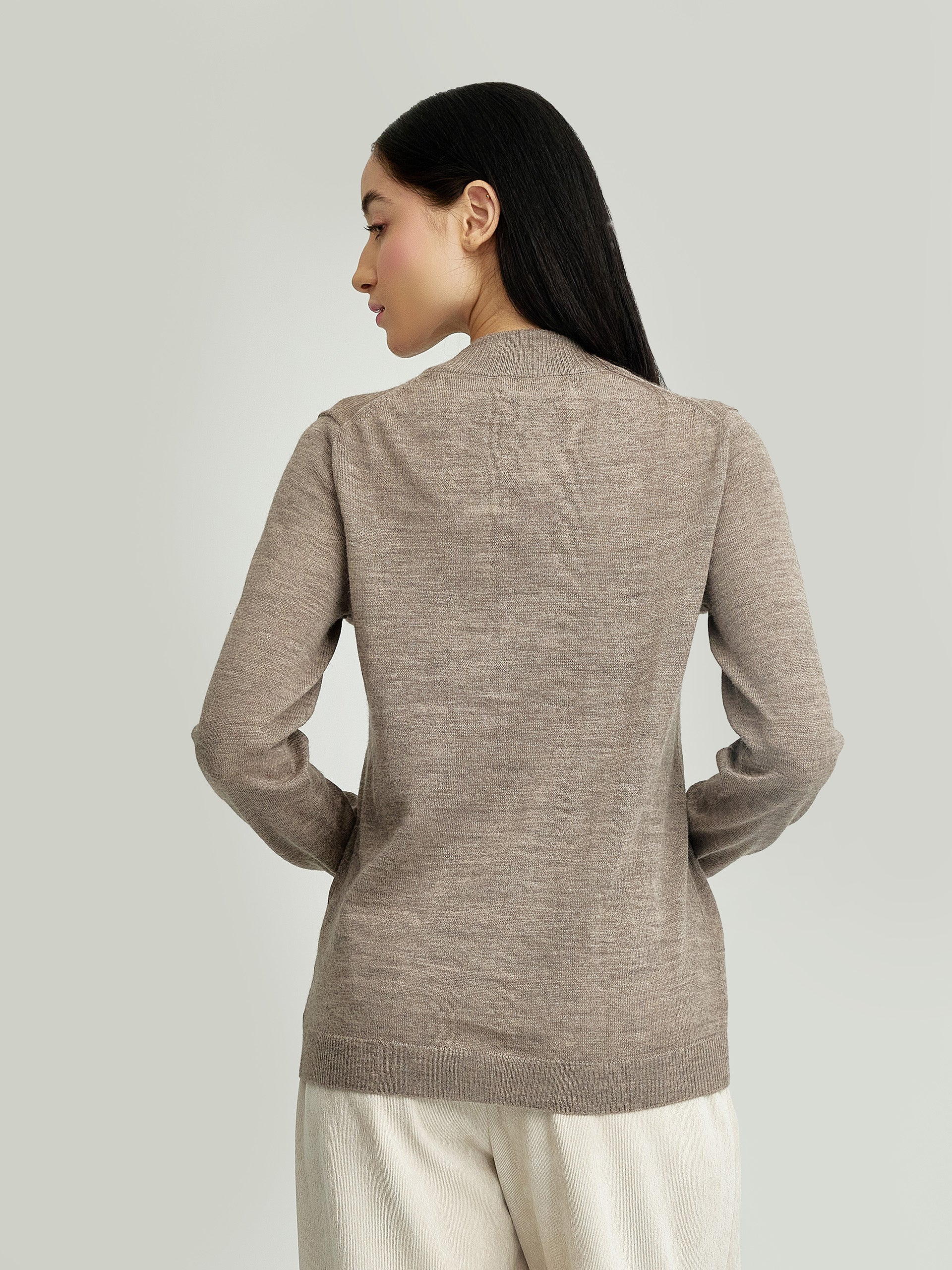Anahi Sweater Baby Alpaca Color Beige - Image 3