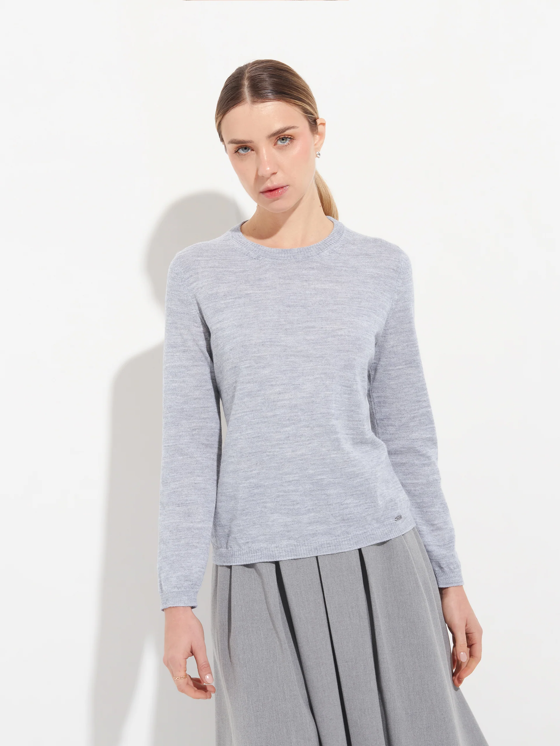 Anya Sweater Baby Alpaca Color Grey - Image 2