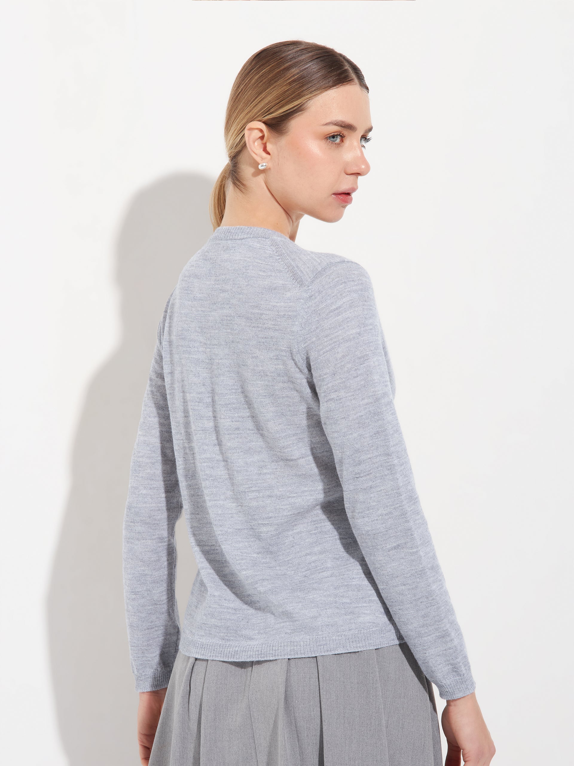Anya Sweater Baby Alpaca Color Grey - Image 3