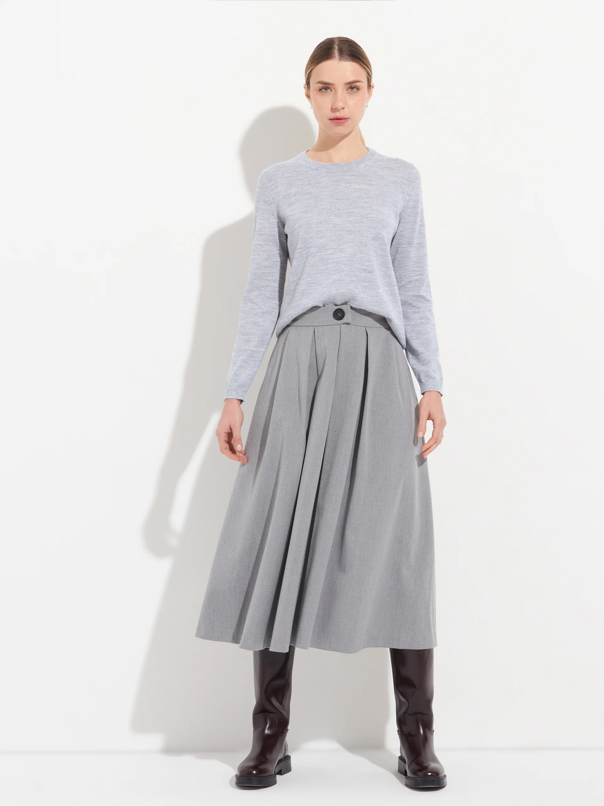 Anya Sweater Baby Alpaca Color Grey - Image 4