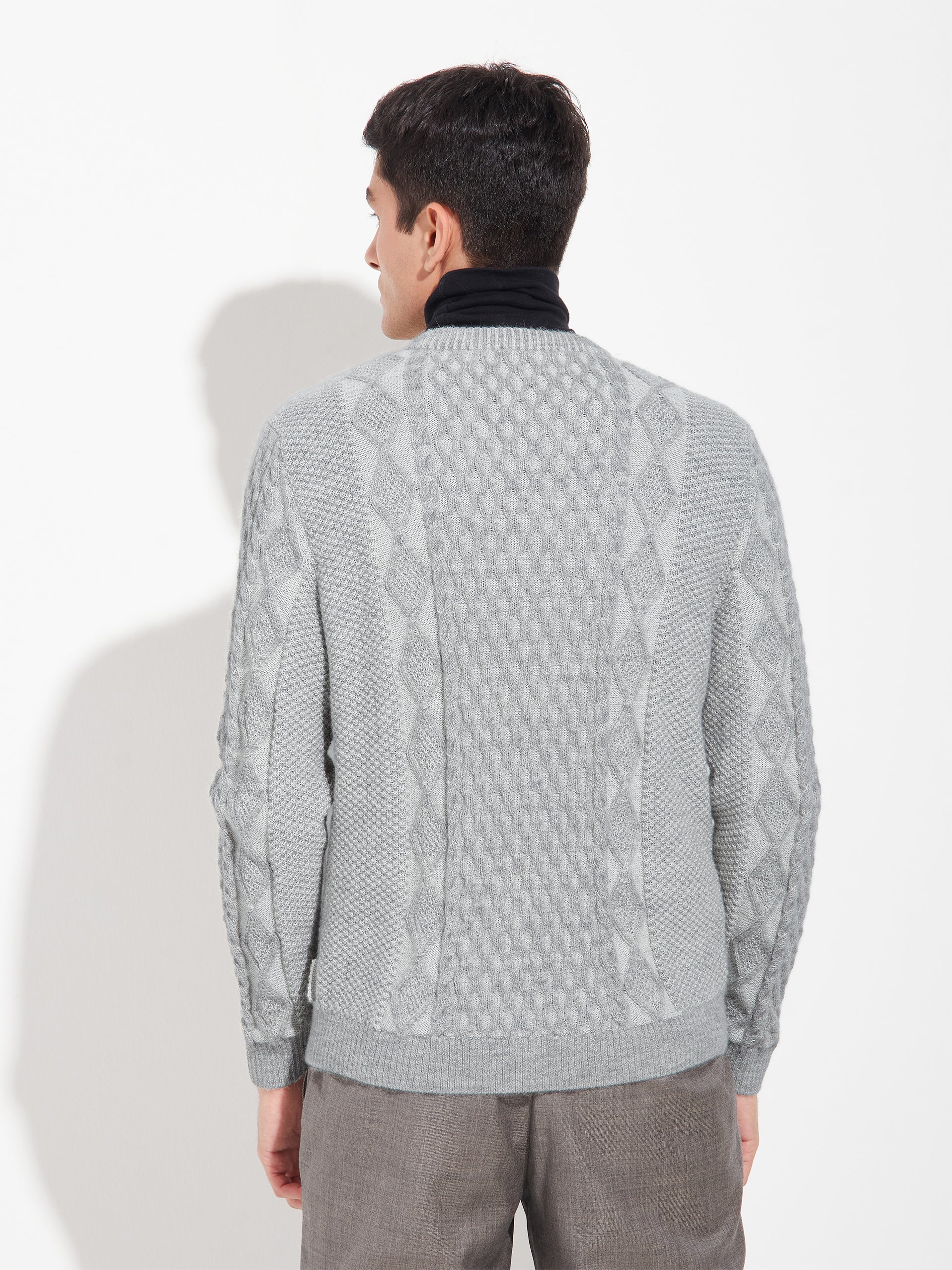 Bastian Sweater Baby Alpaca Color Grey - Image 3