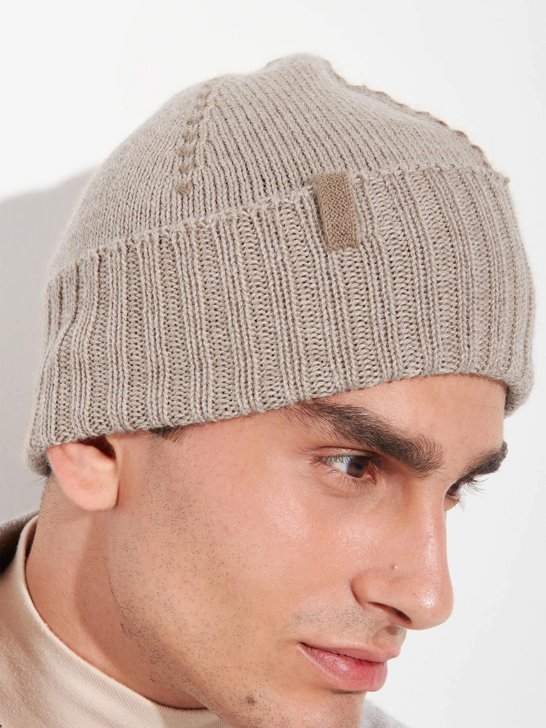 Beanie Hat Baby Alpaca Color Brown - Image 5