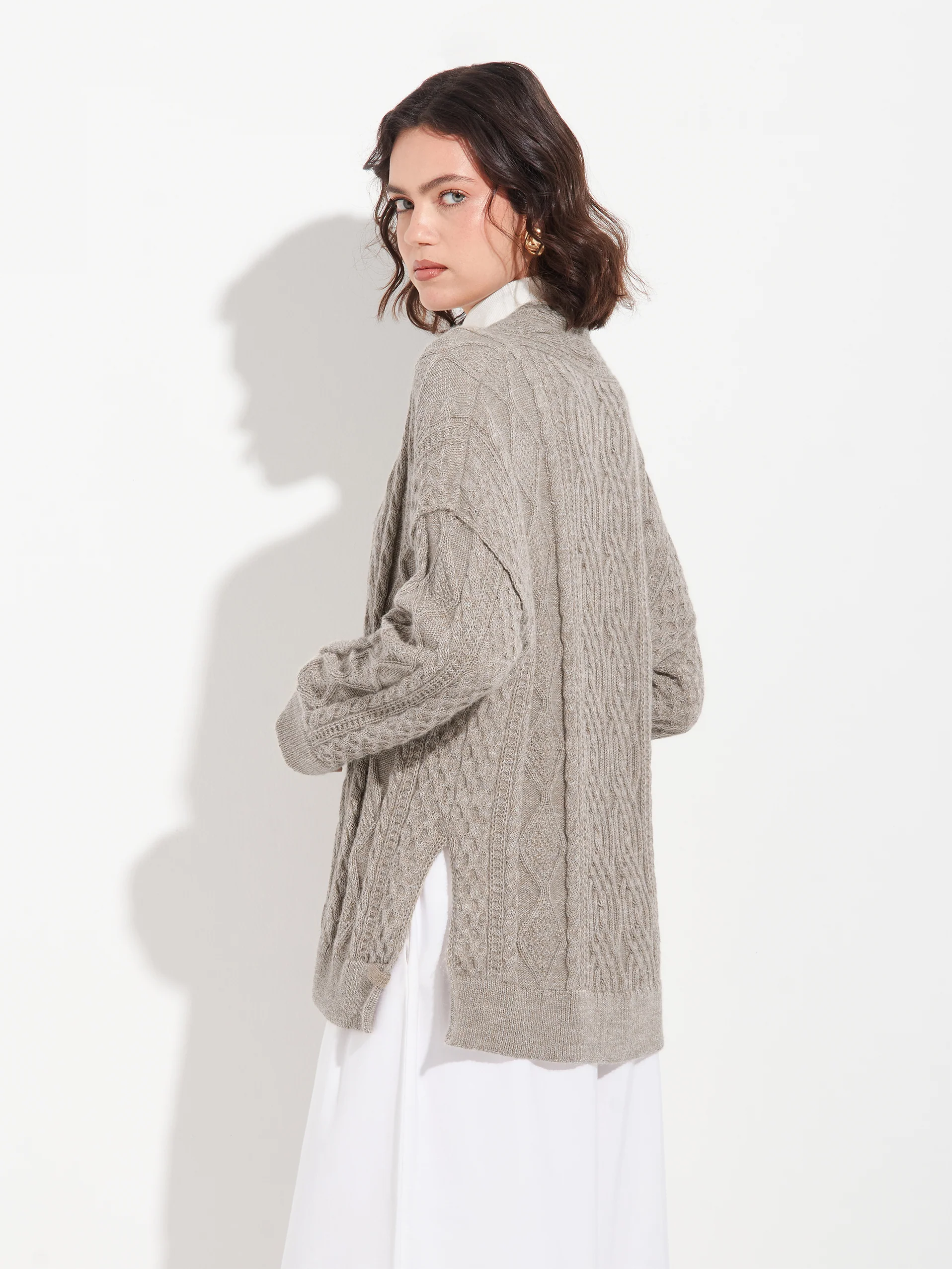 Bertha Cardigan Baby Alpaca Color Grey - Image 3