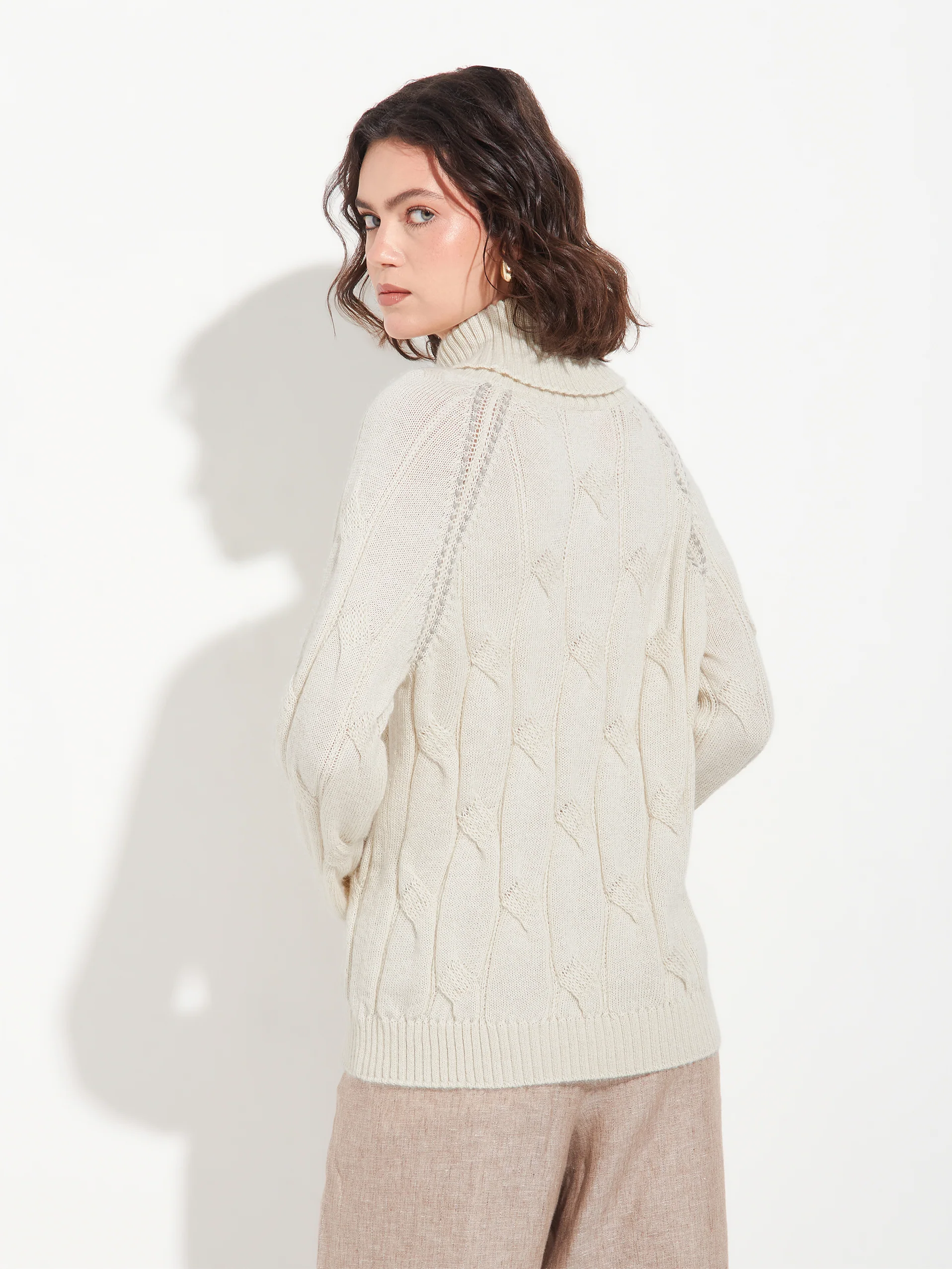 Bettina Sweater Baby Alpaca Color Beige - Image 3