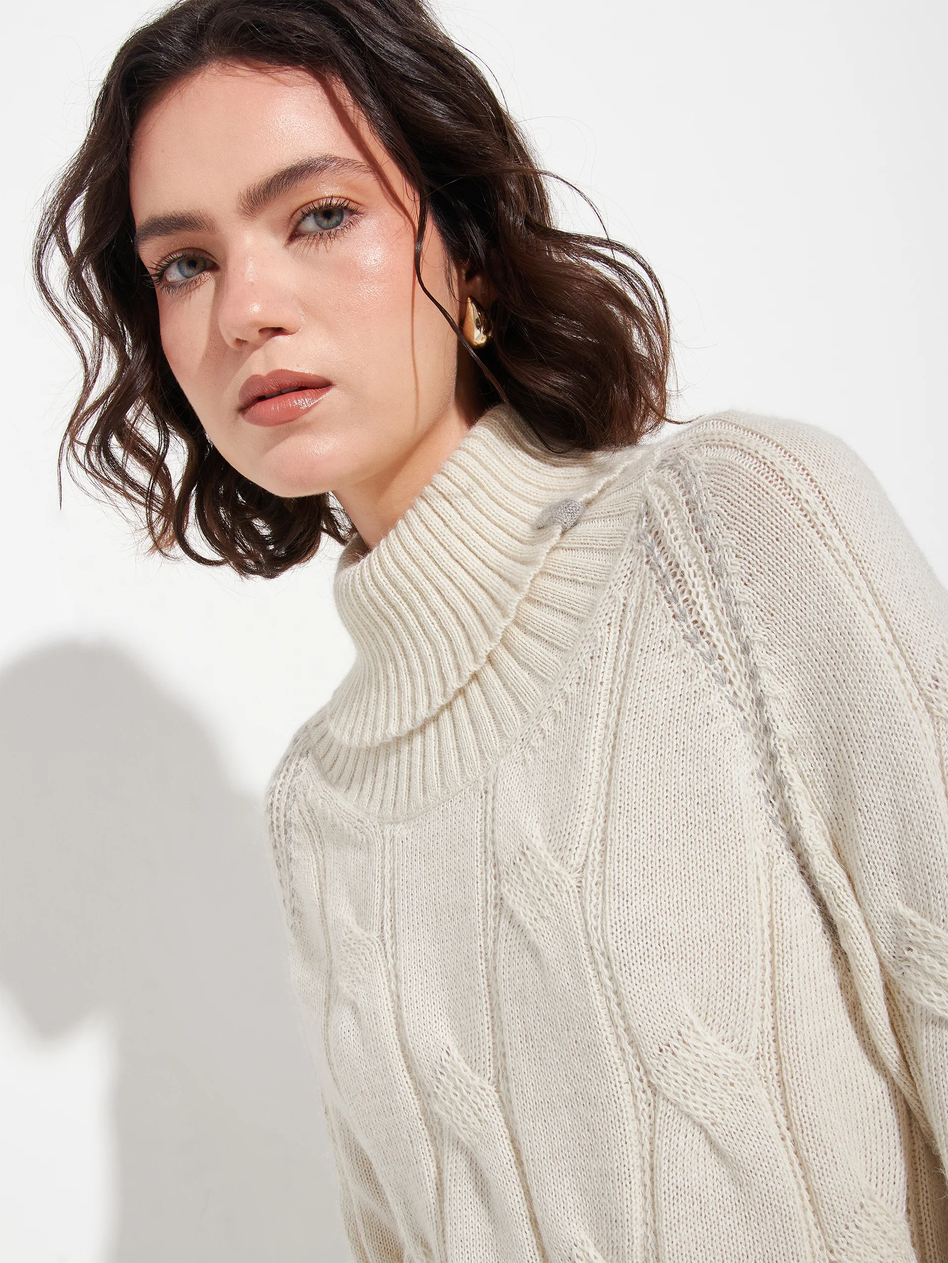 Bettina Sweater Baby Alpaca Color Beige - Image 5