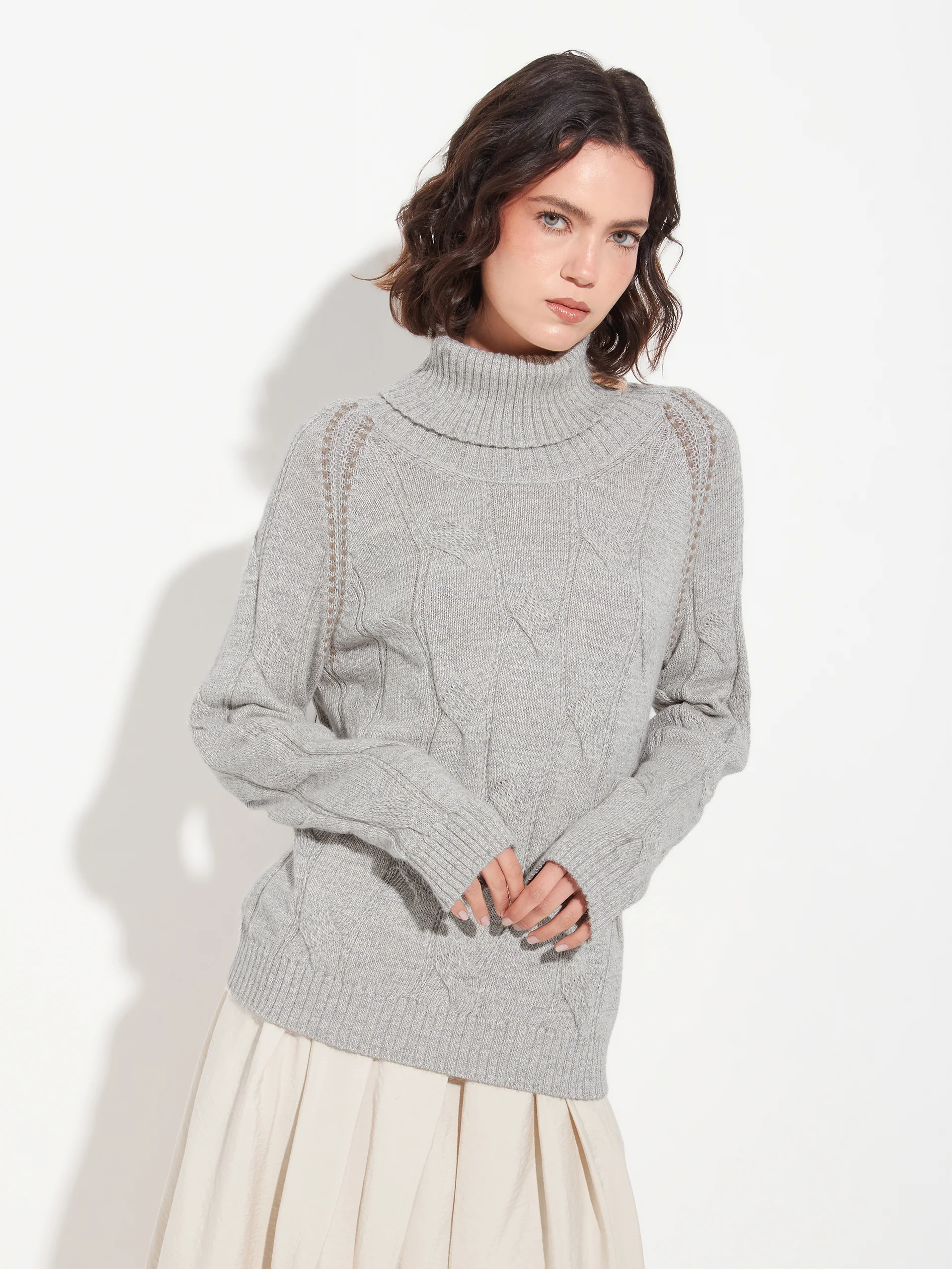 Bettina Sweater Baby Alpaca Color Grey - Image 2