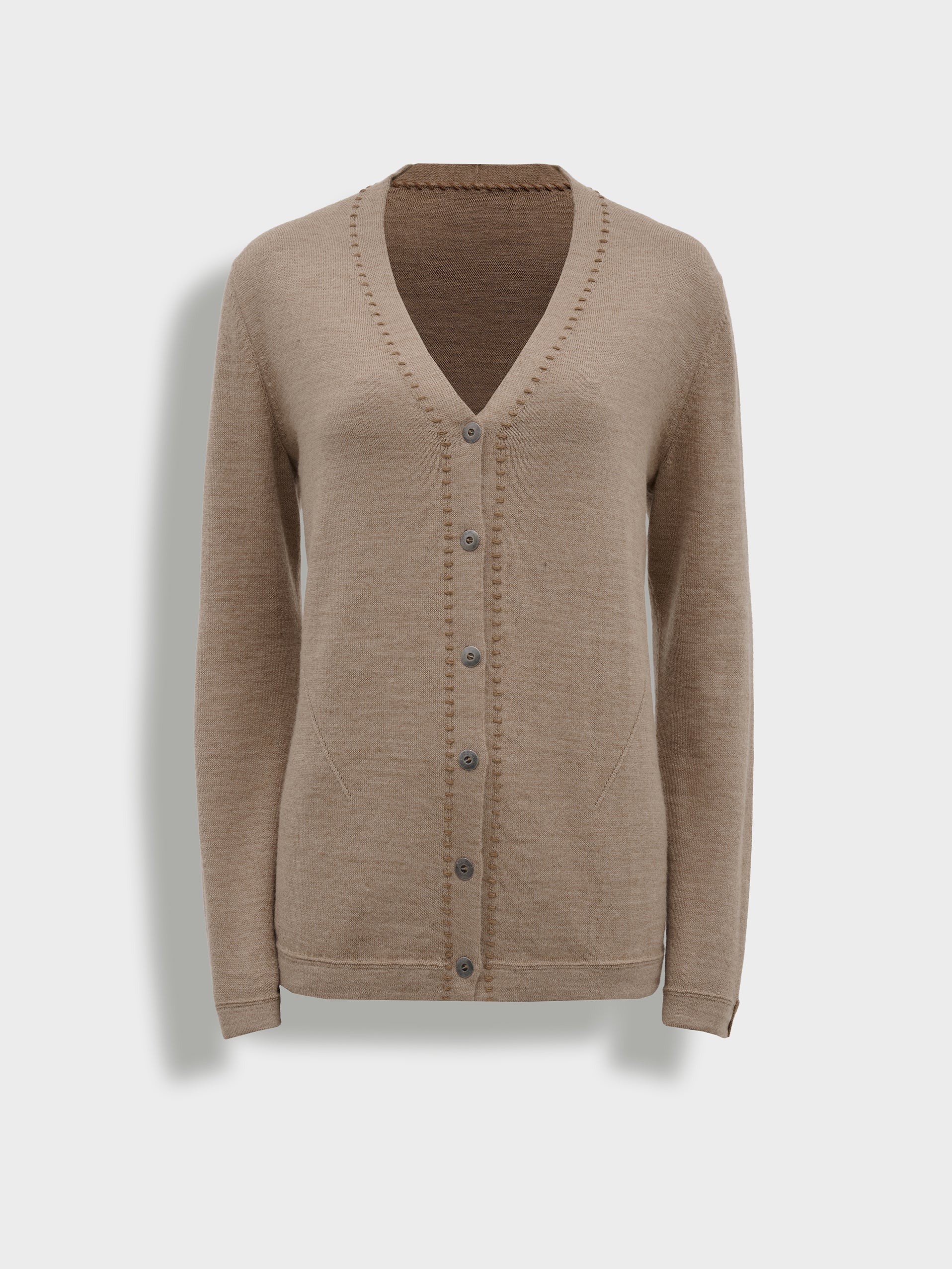 Brenda Card Cardigan Baby Alpaca Color Brown