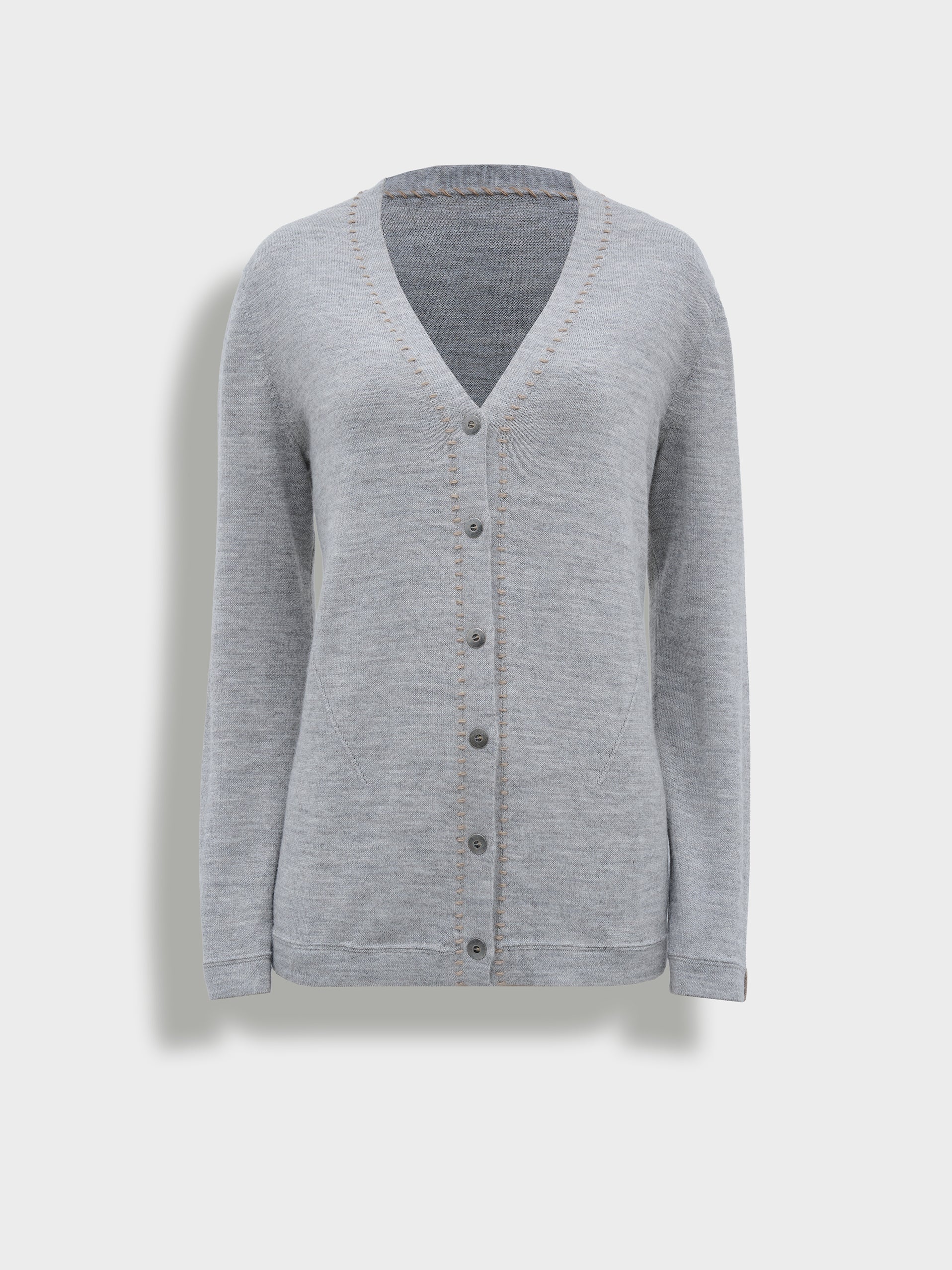 Brenda Card Cardigan Baby Alpaca Color Grey