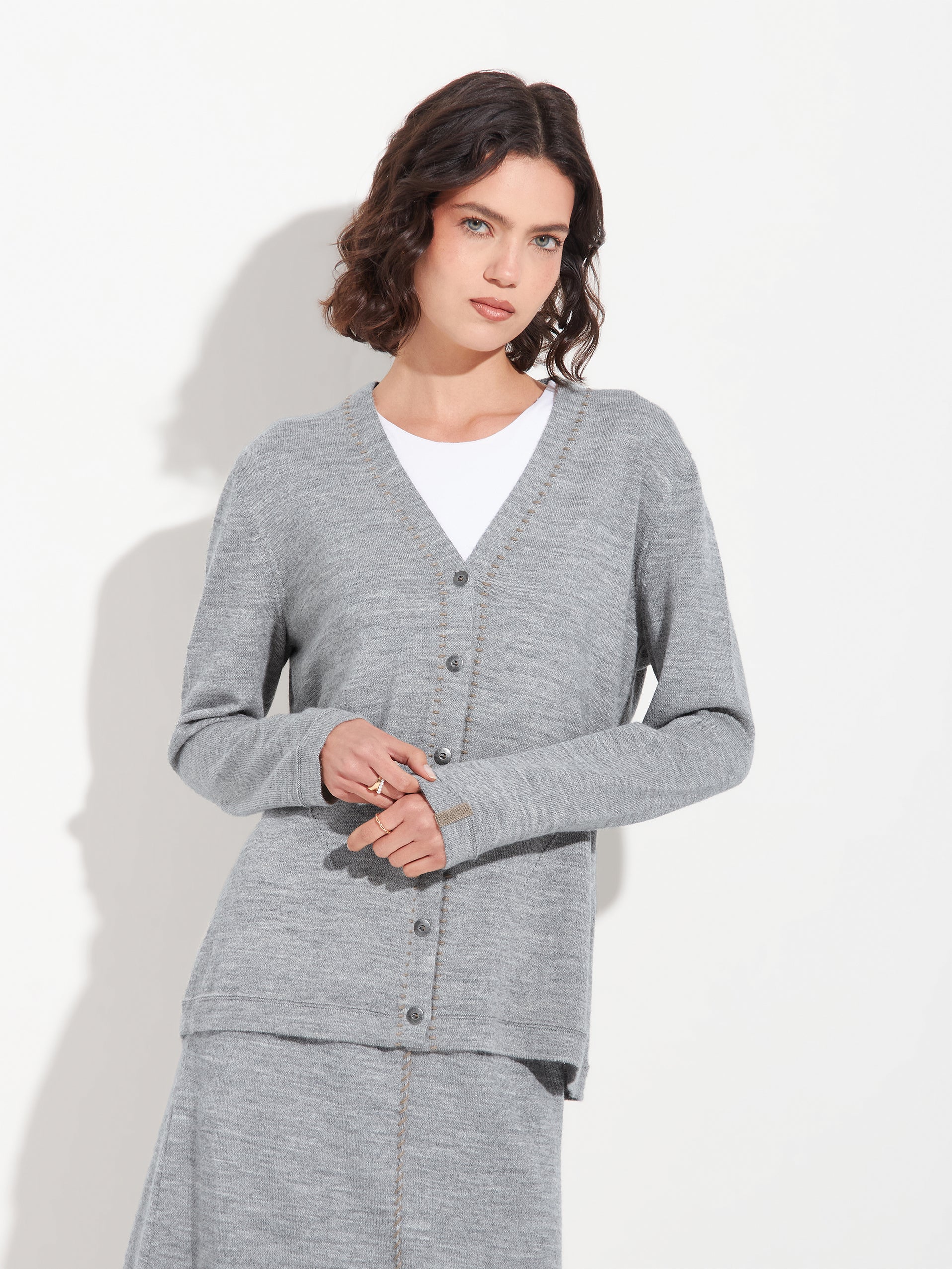 Brenda Card Cardigan Baby Alpaca Color Grey - Image 2