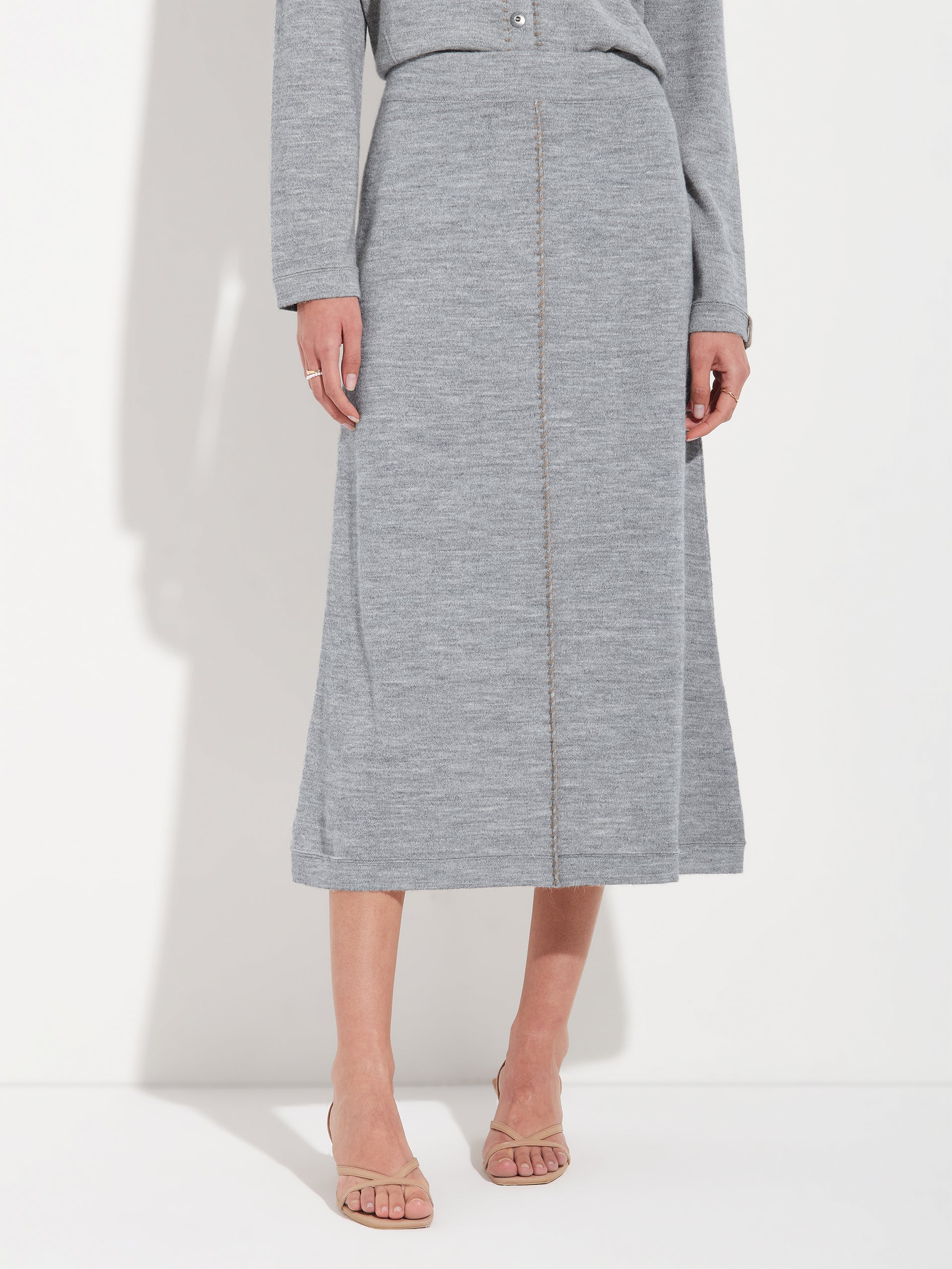 Brenda Skirt Baby Alpaca Color Grey - Image 2