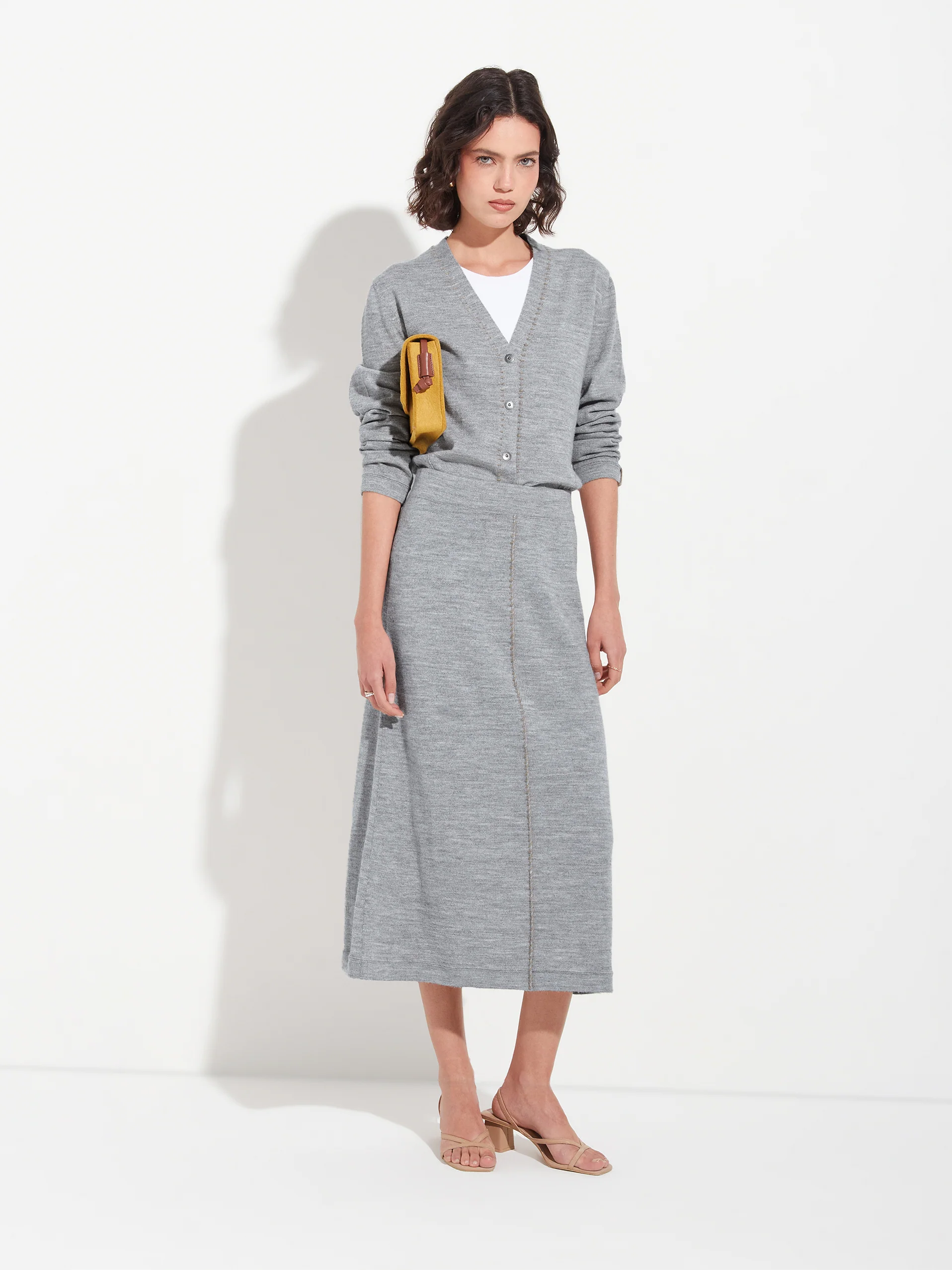 Brenda Skirt Baby Alpaca Color Grey - Image 4