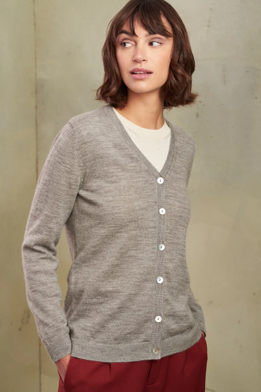 Amanda Cardigan Baby Alpaca Color Grigio - Image 3