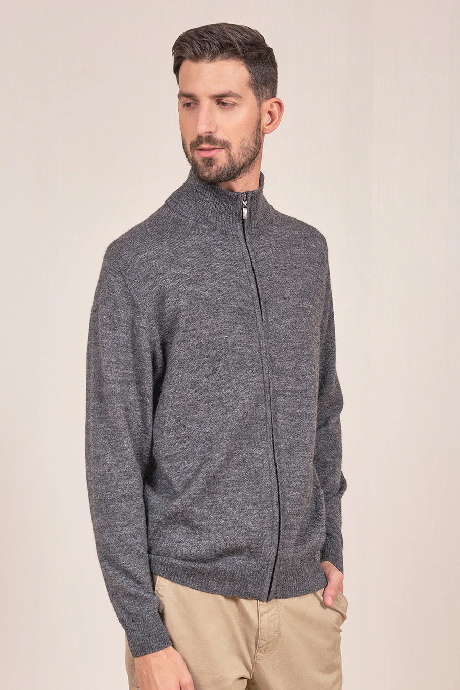 Andreas Cardigan Baby Alpaca Color Gunmetal