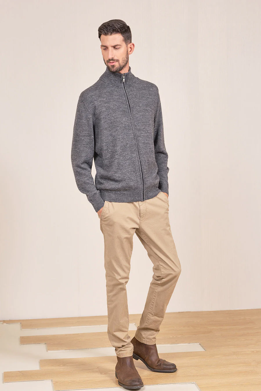 Andreas Cardigan Baby Alpaca Color Gunmetal - Image 3