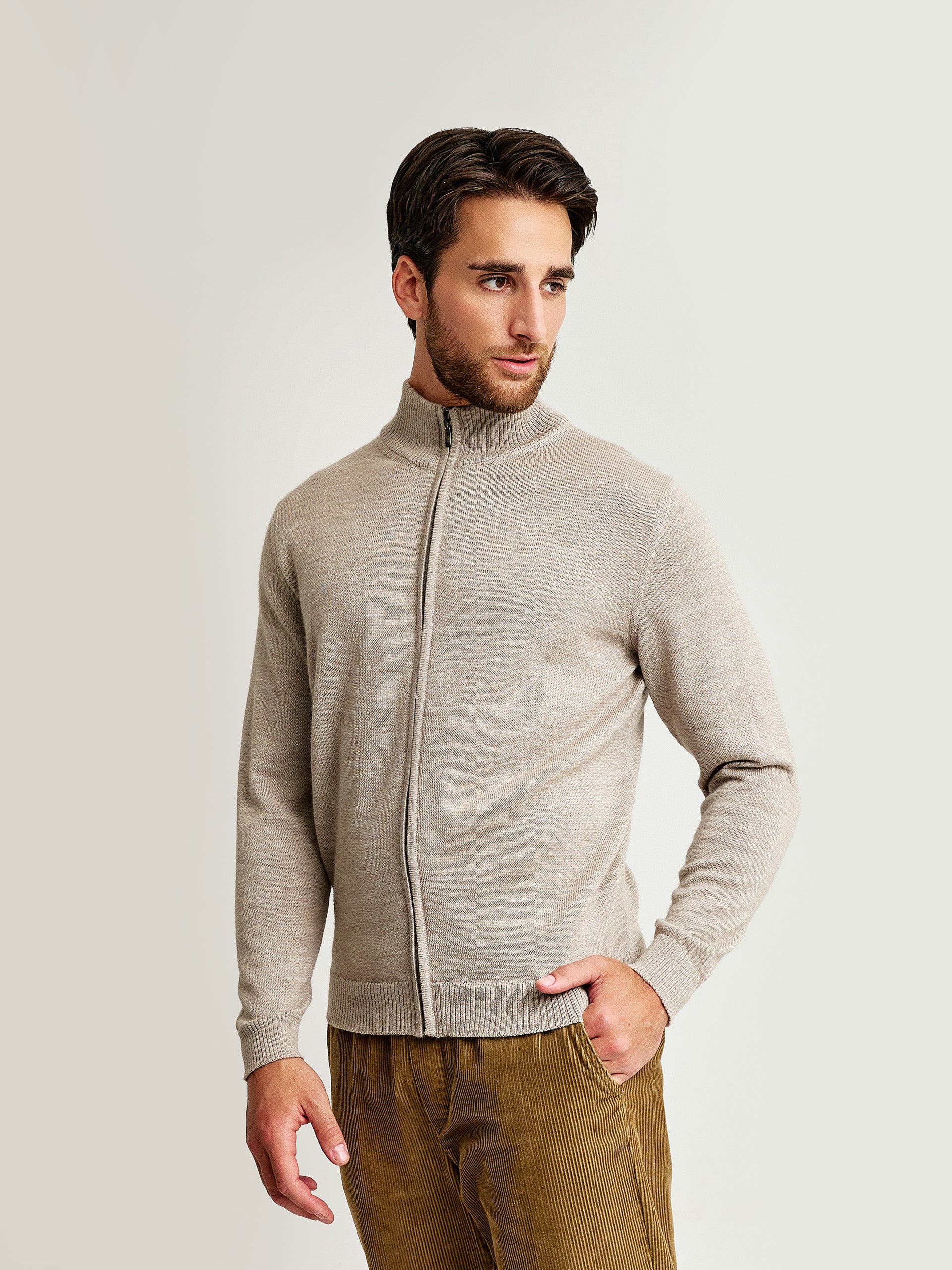 Andreas Cardigan Baby Alpaca Color Polvo - Image 2