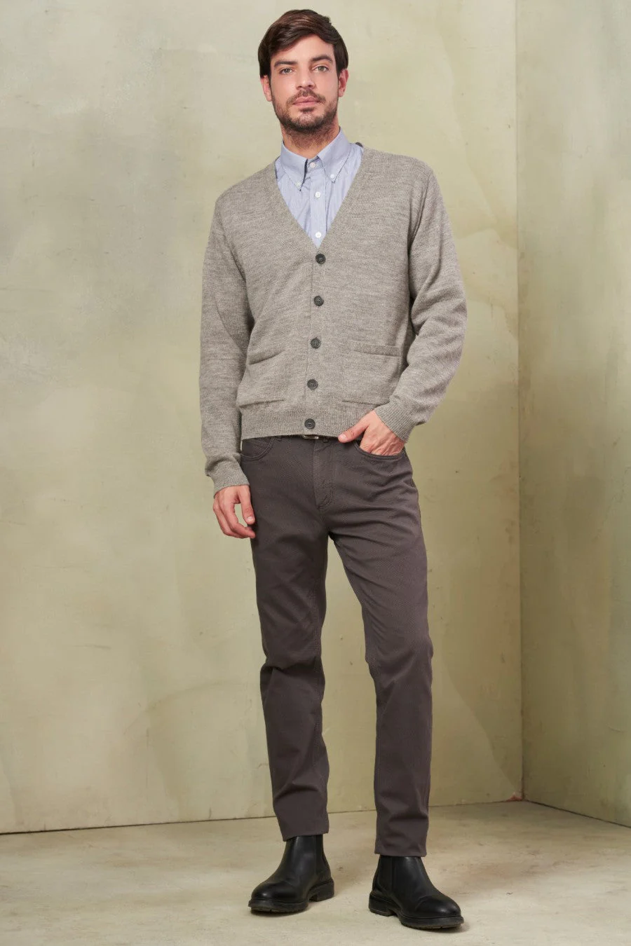 Antony Cardigan Baby Alpaca Color Grigio - Image 3