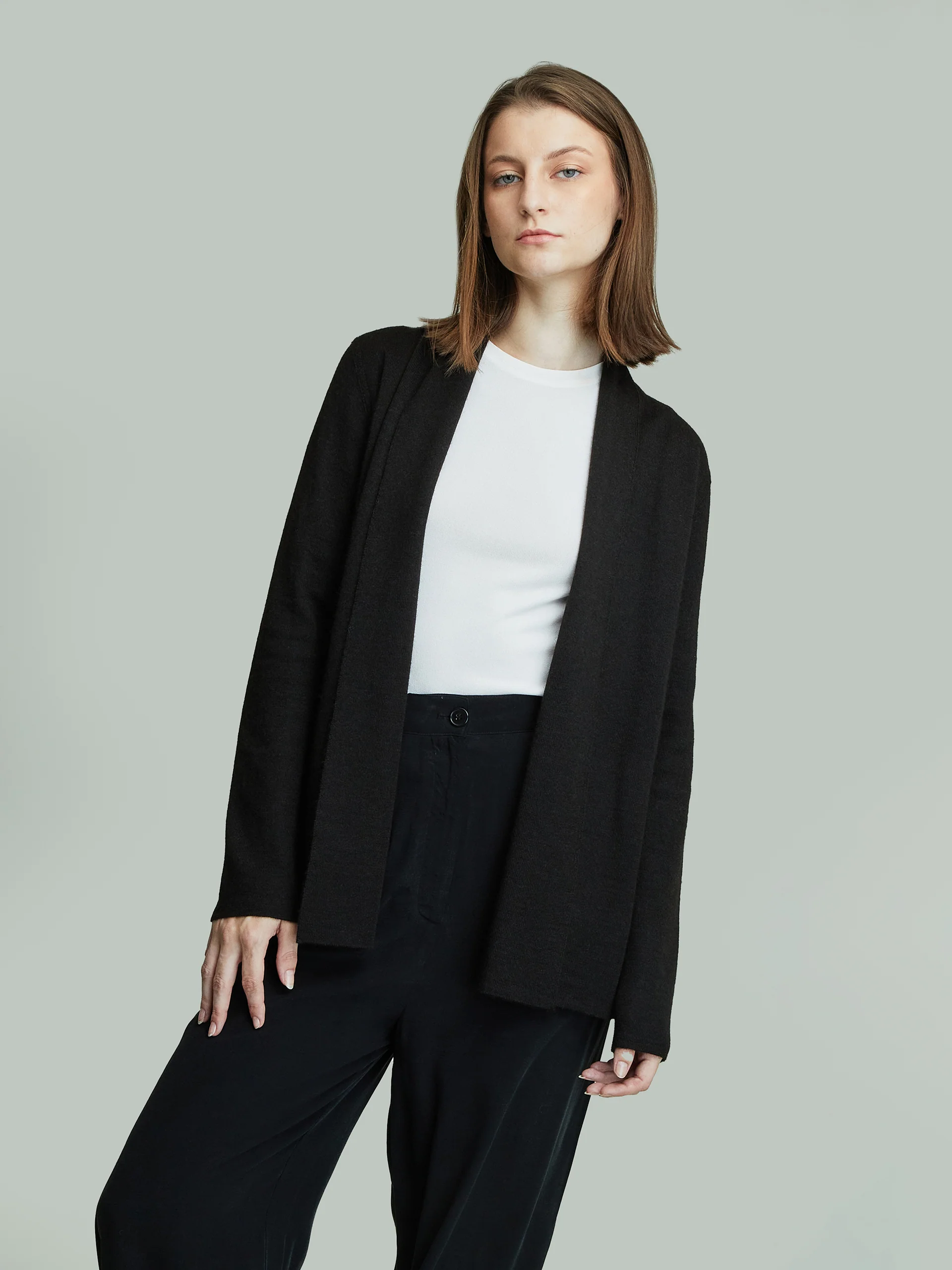 Bora Cardigan Baby Alpaca Black Color Black - Image 2